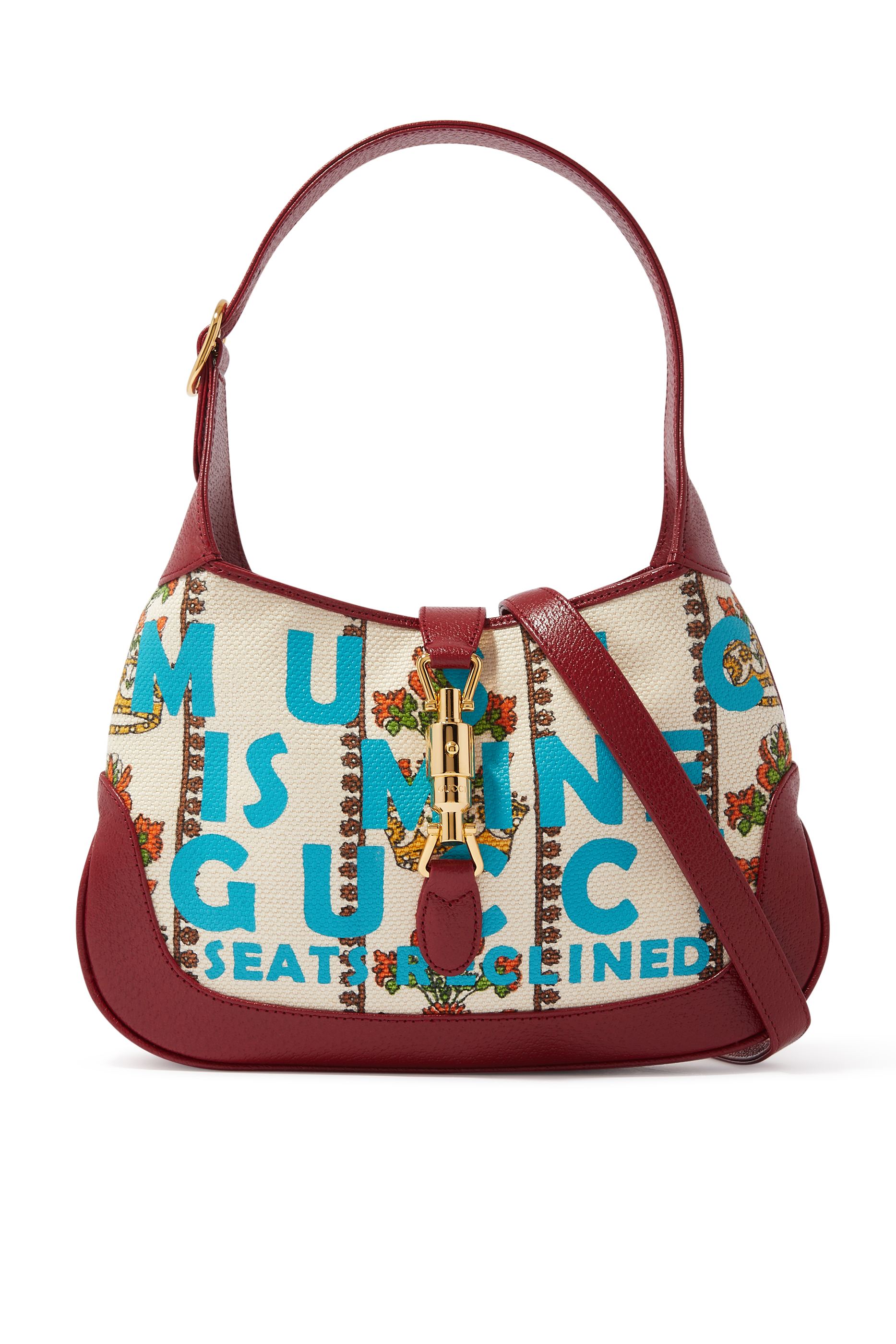 حقيبة جاكي 1961 صغيرة جاكار بلون عاجي من مجموعة Gucci 100