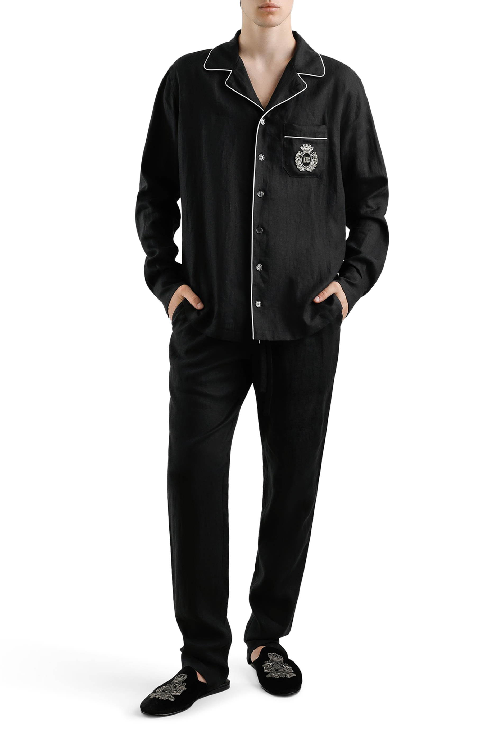 قميص برقعة شعار الماركة حرير