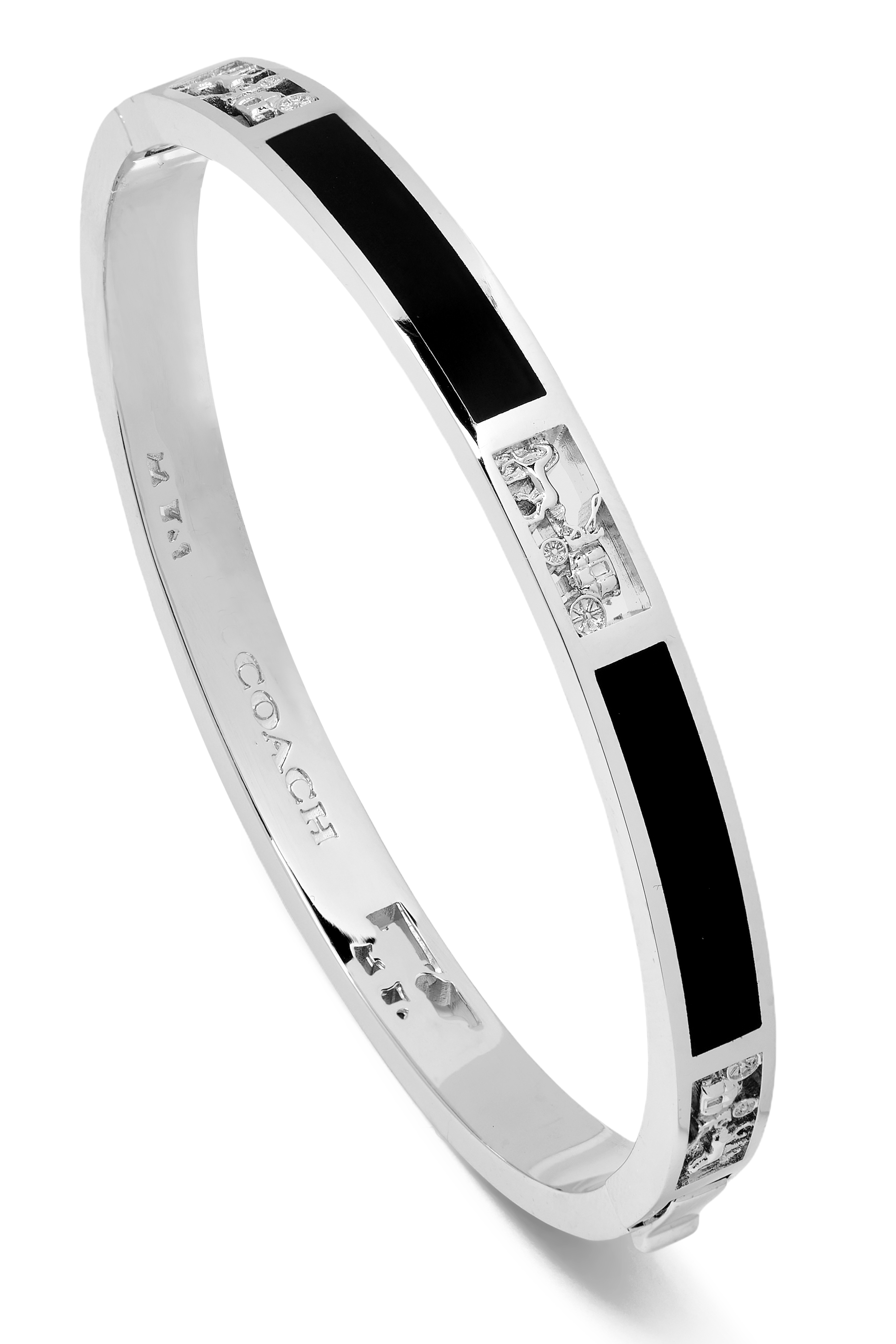 سوار بفتحات بتصميم حصان وعربة مميزة للماركة، نحاس ومينا