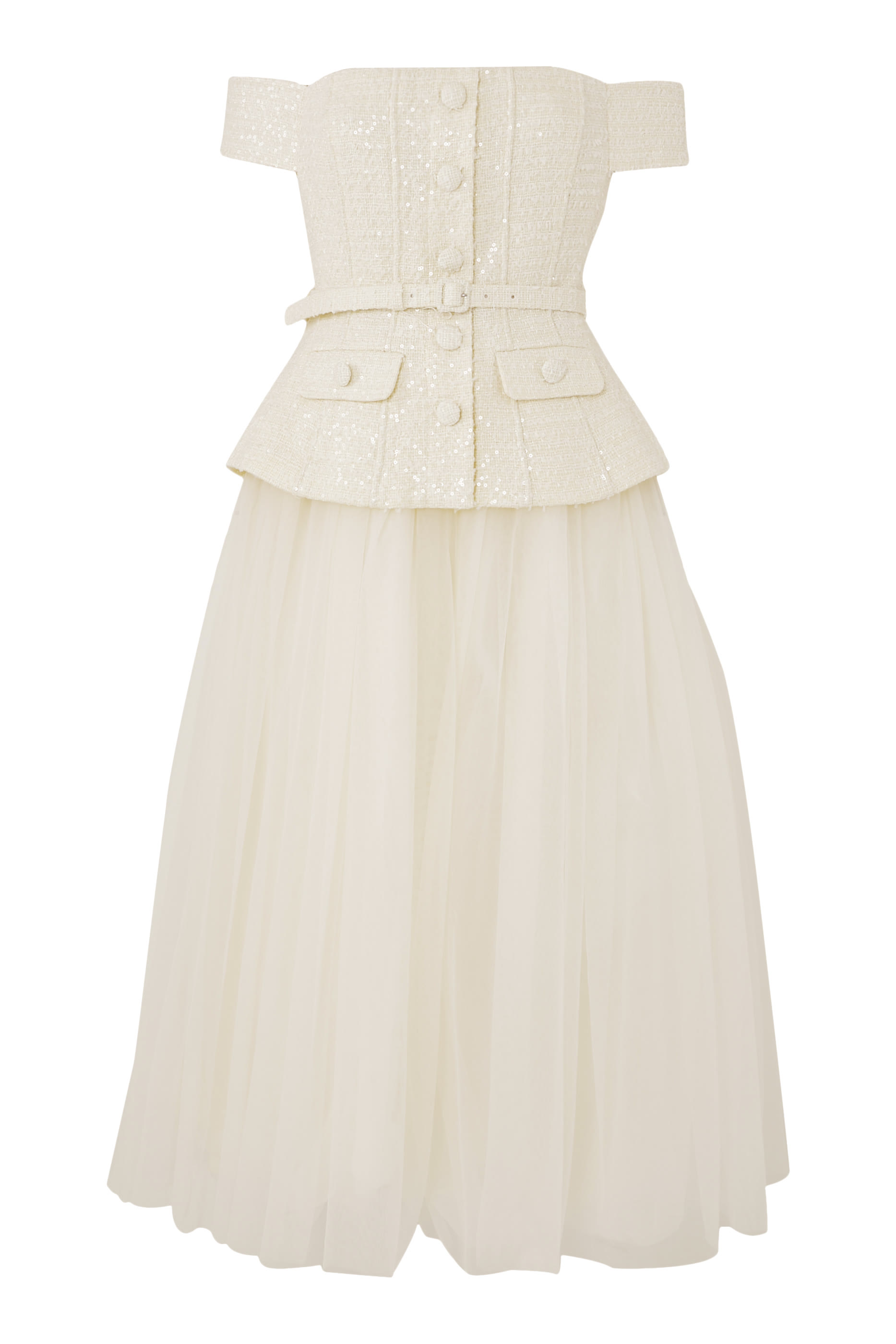 فستان متوسط الطول بوكليه تول