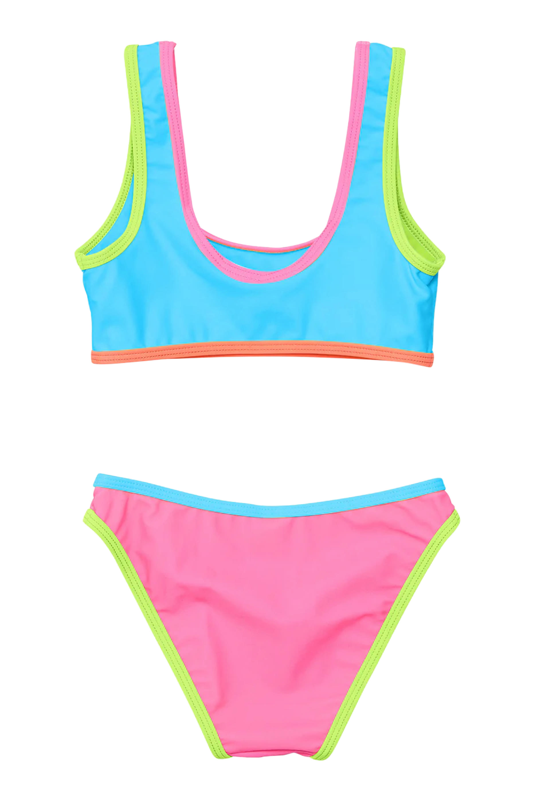 طقم بيكيني كاندي مقسم بألوان للأطفال