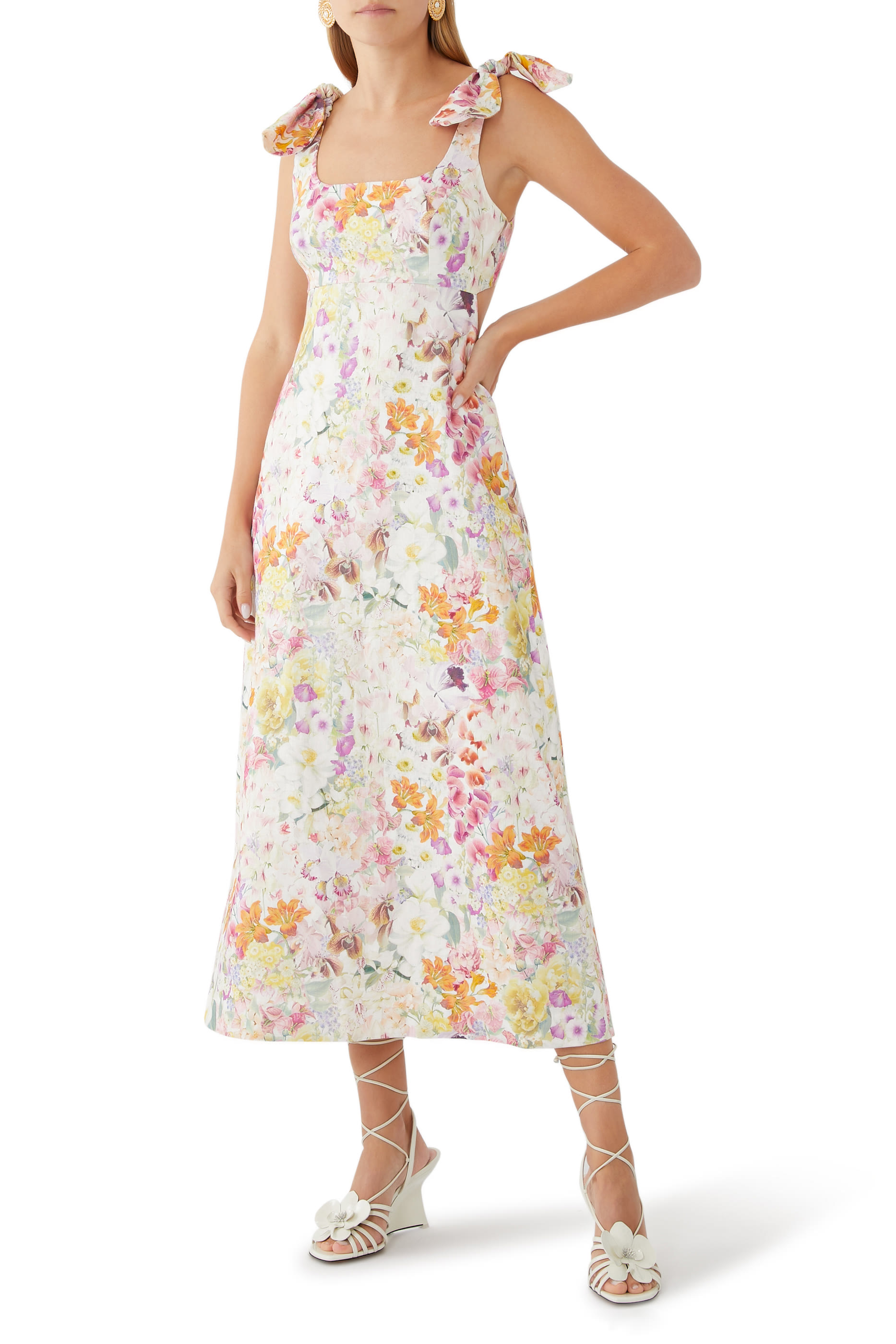 صندل أوركيد 85 بكعب ويدج جلد