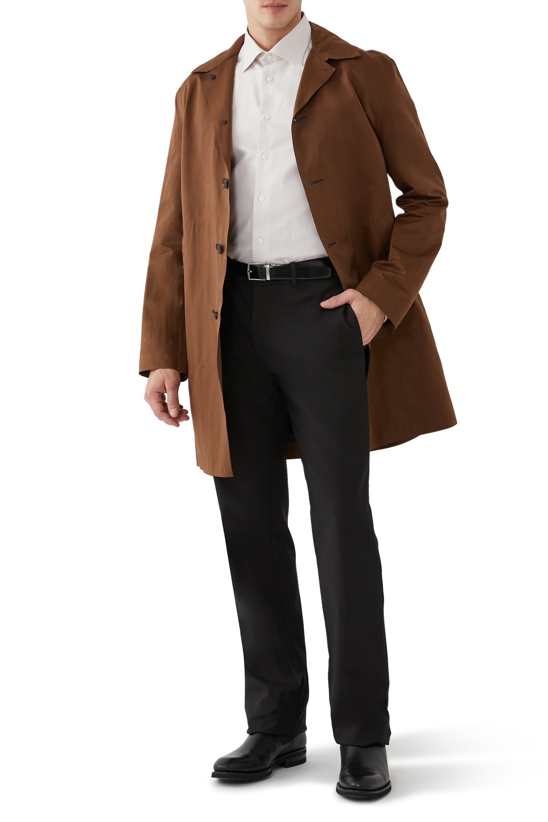 قميص قطن شبه سادة وتينسيل لايوسيل