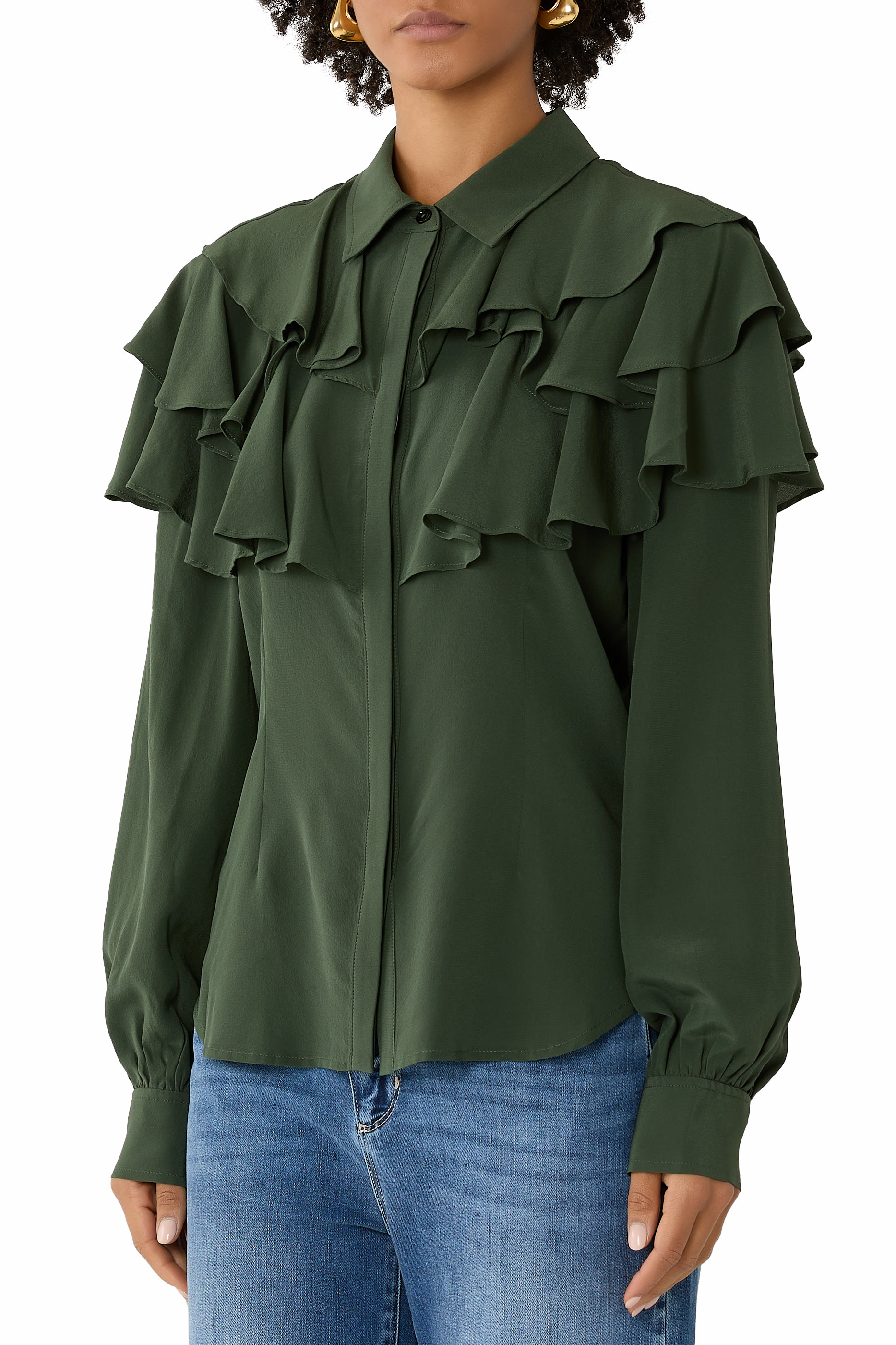 بلوزة ليليانا بأكمام طويلة حرير