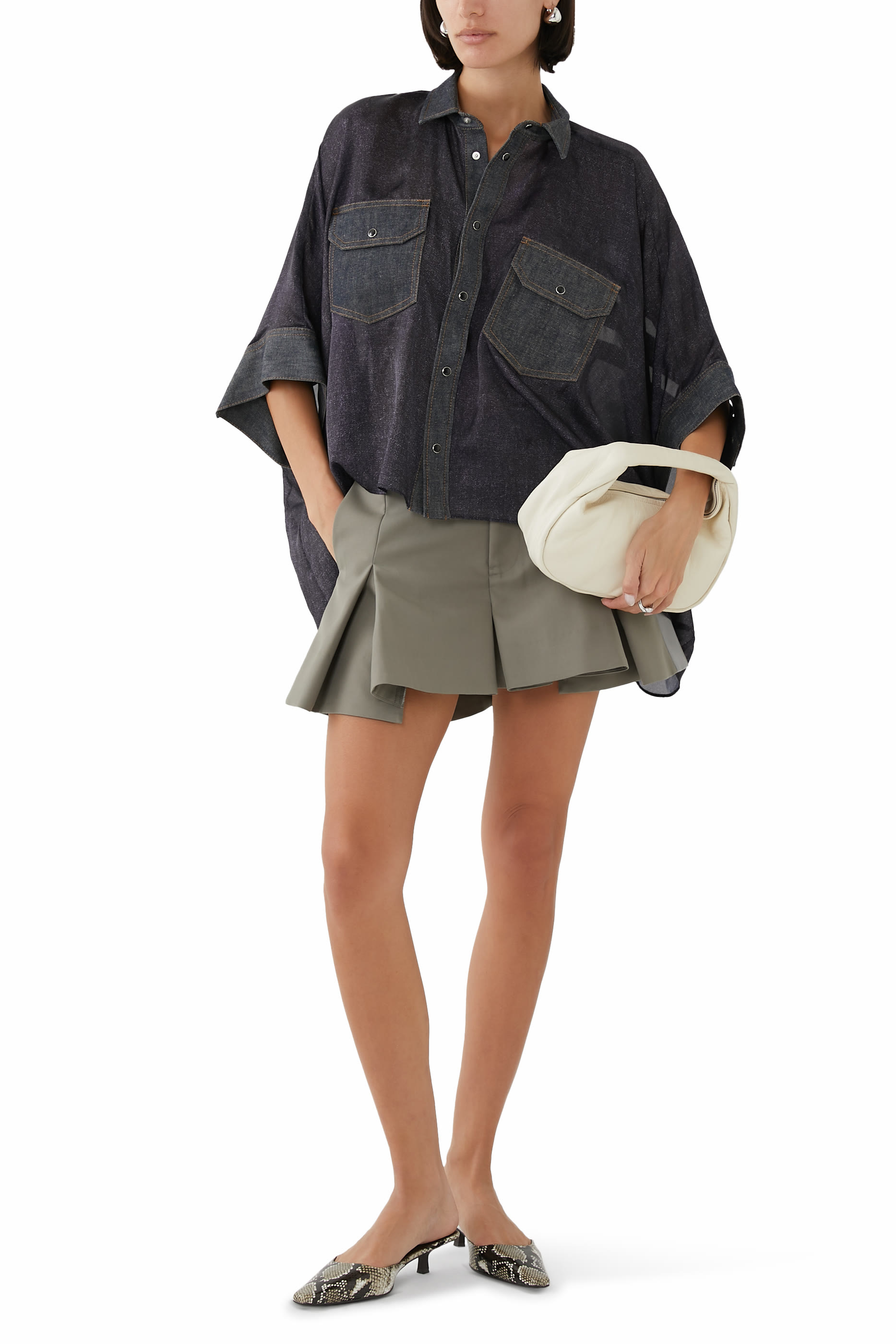 قميص بنقشة دنيم