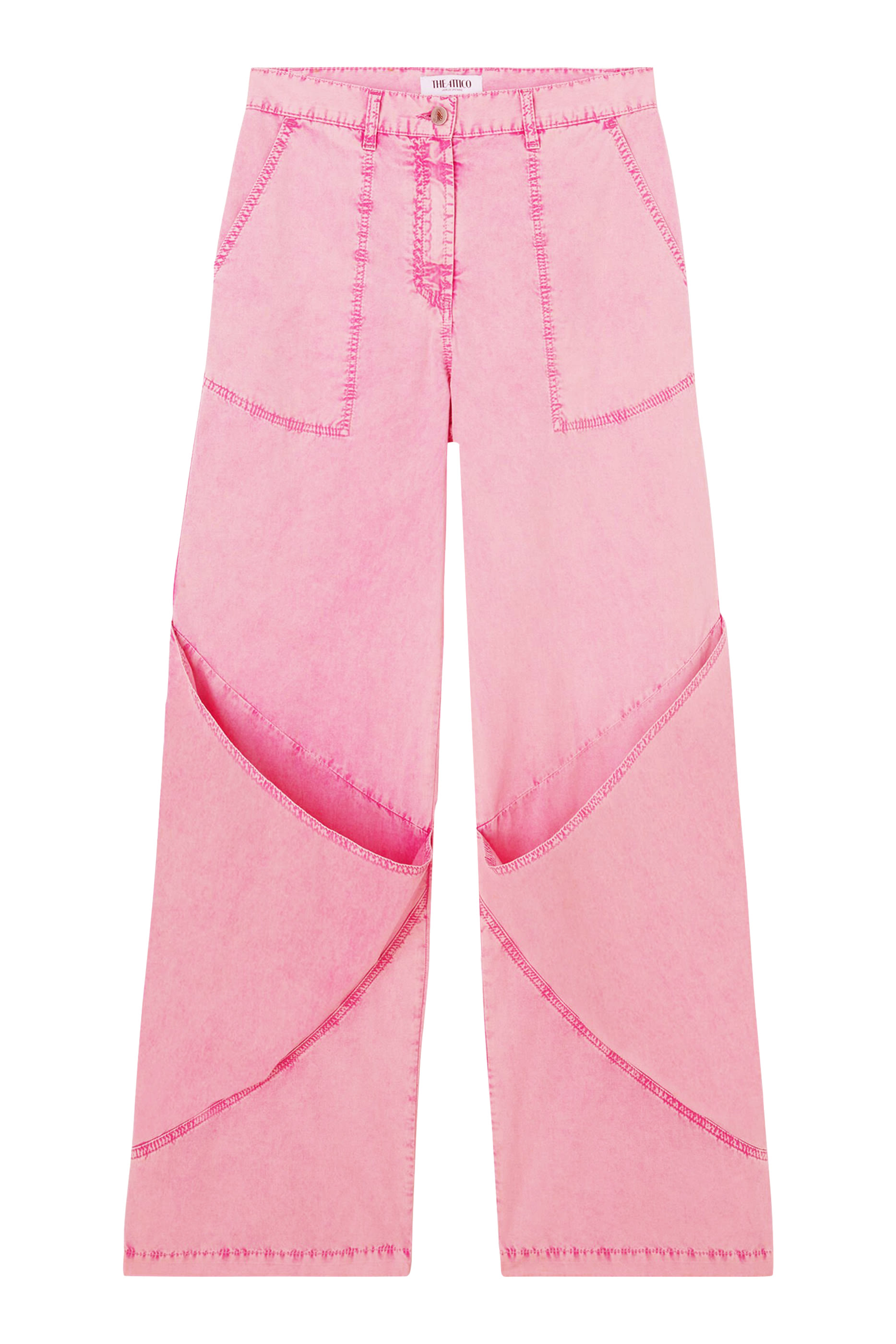 بنطال طويل بتطريز شعار الماركة