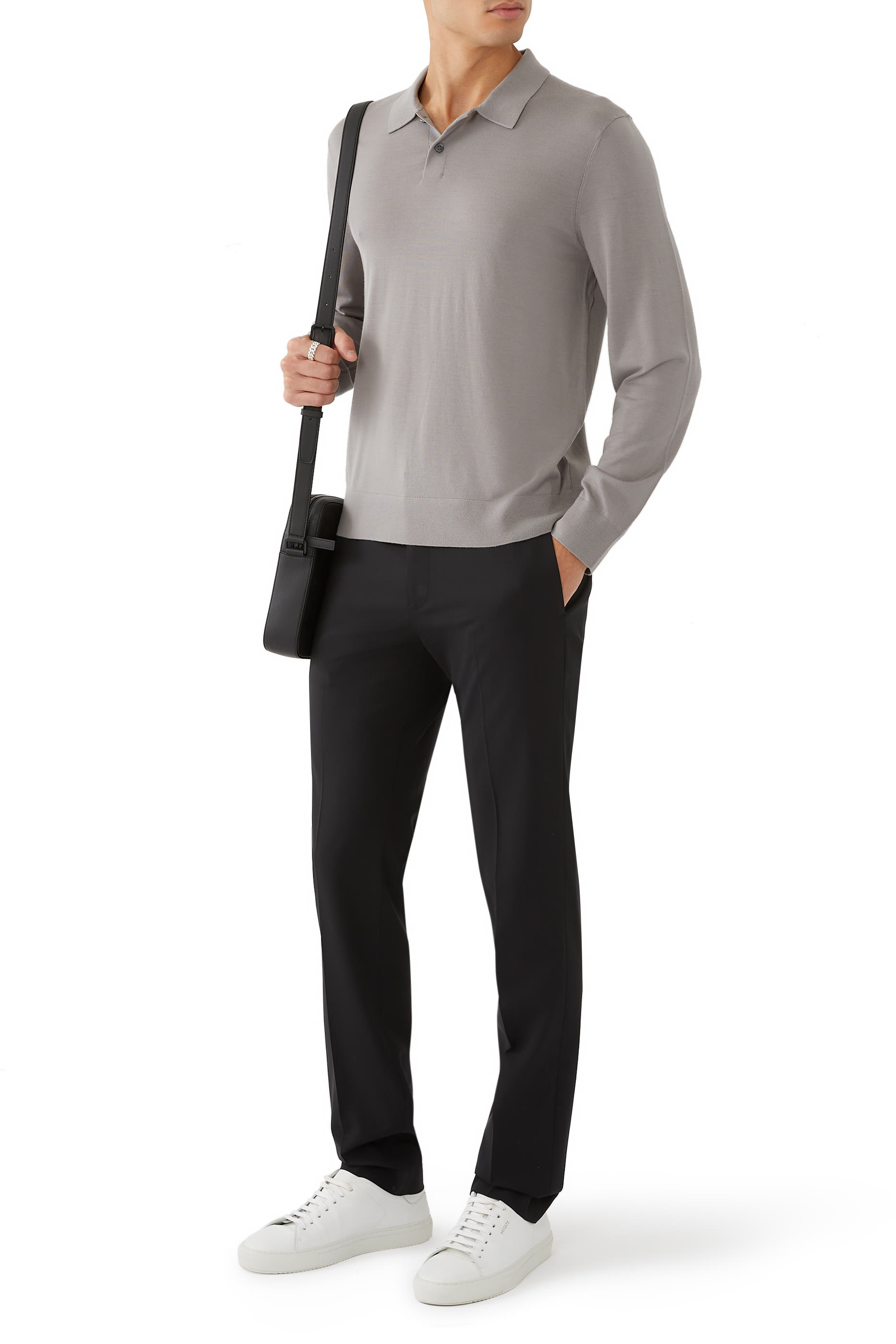 قميص بولو بأكمام طويلة صوف ريجال