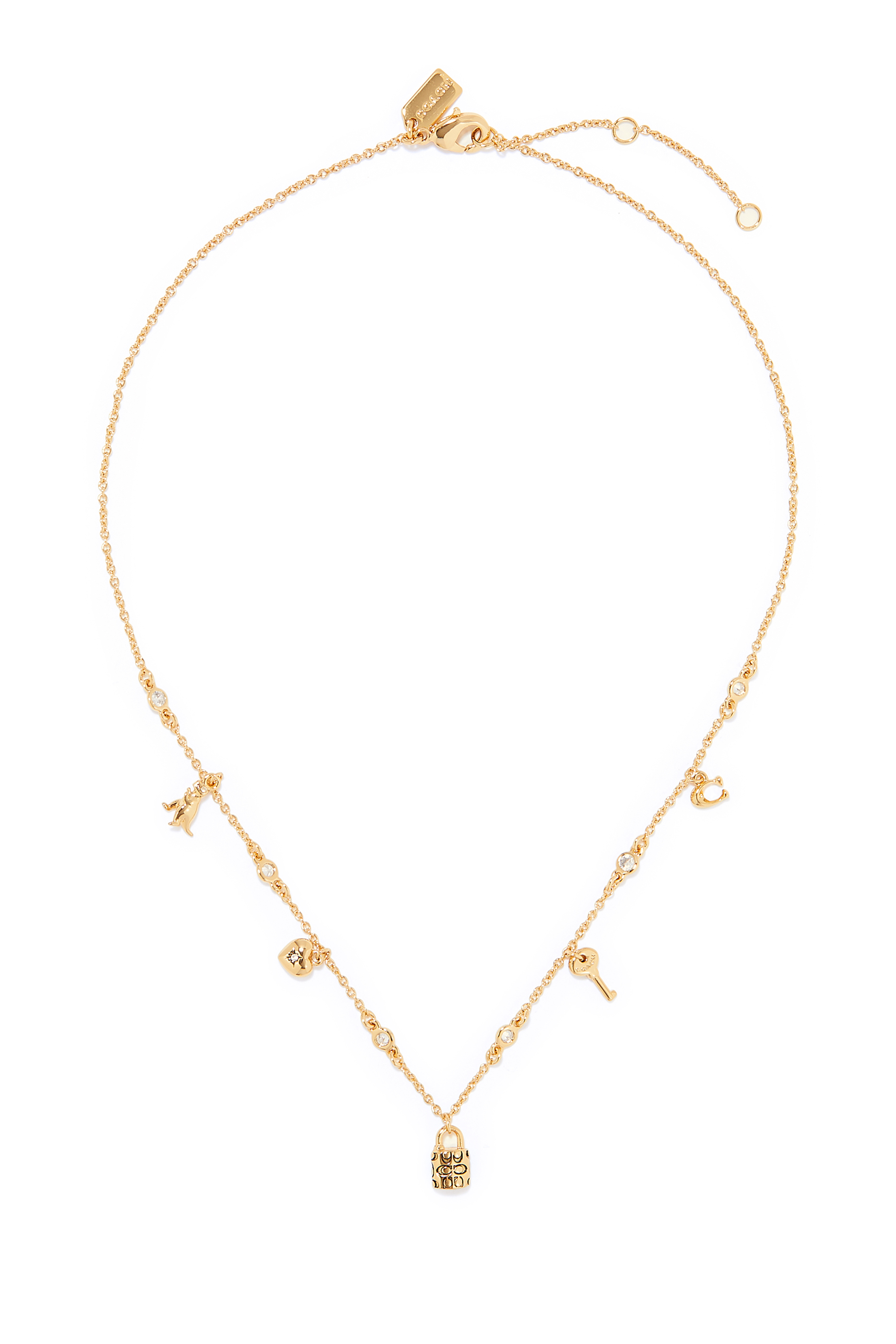 قلادة بحلي بشعار الماركة صغيرة