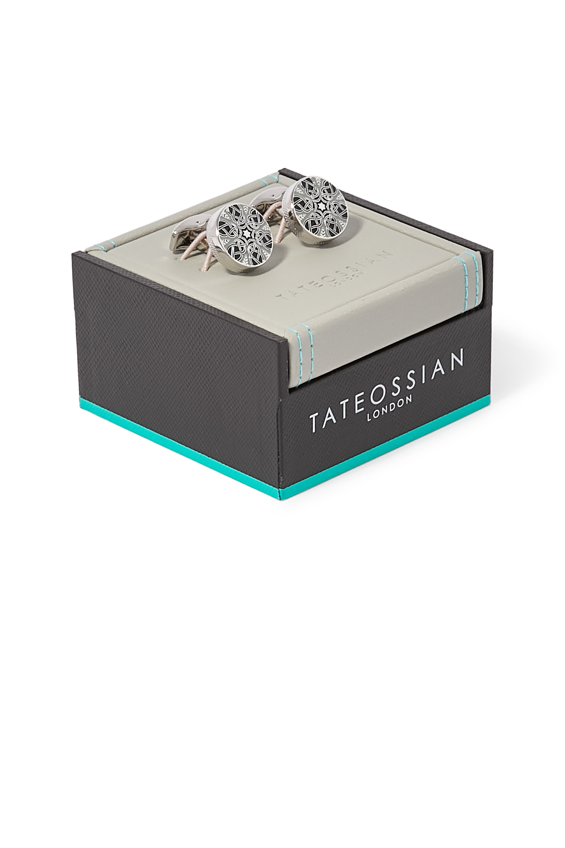 أزرار أكمام بنقشة نجمة منسوجة