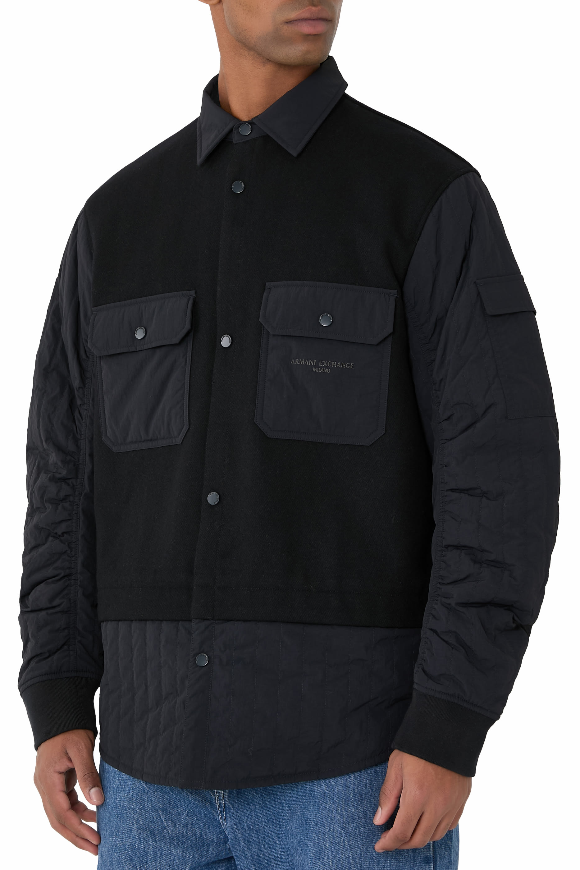 جاكيت فضفاض بتصميم جامعي بجيبين أماميين