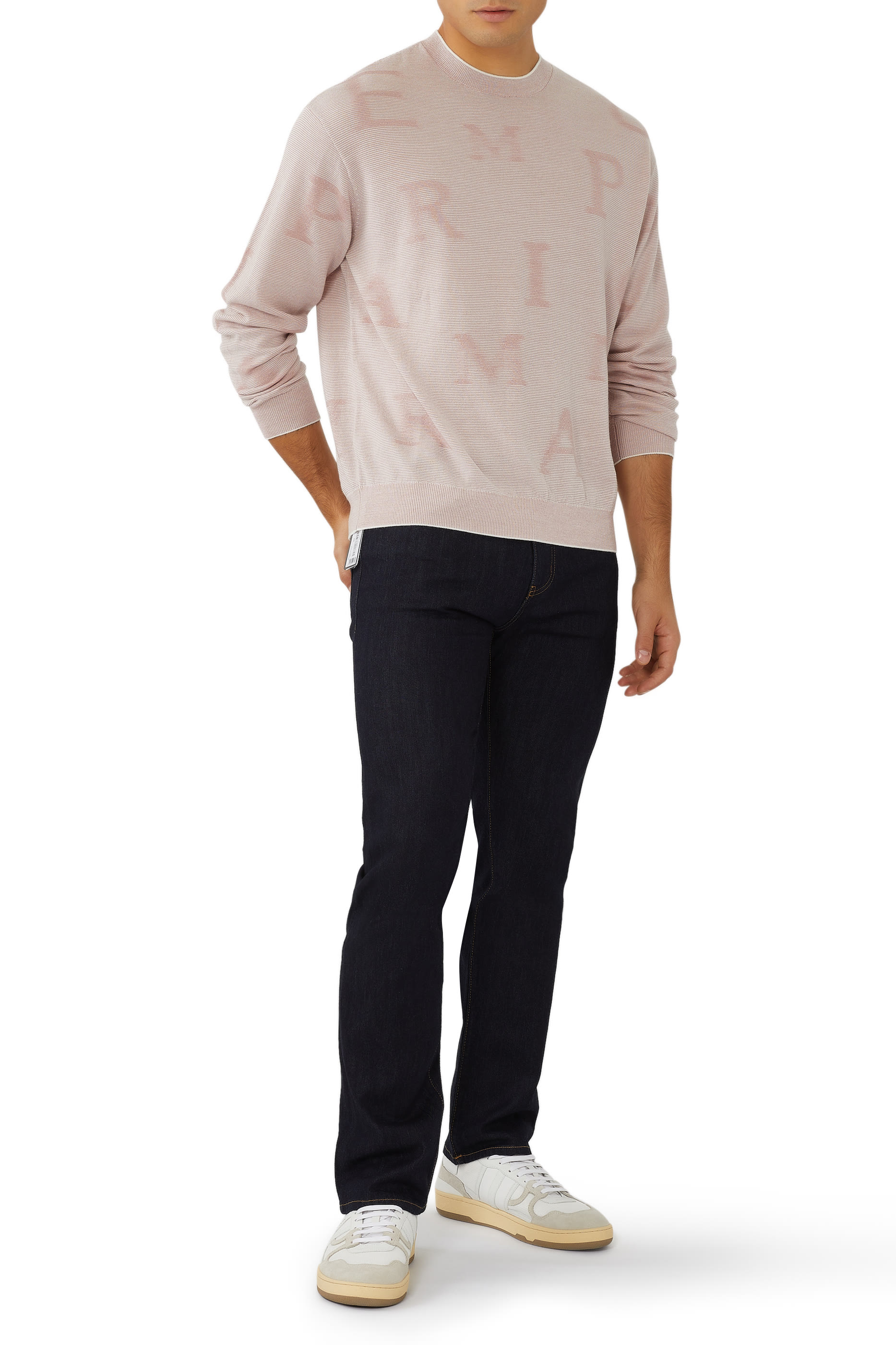 سويت شيرت منسوج بشعار الماركة