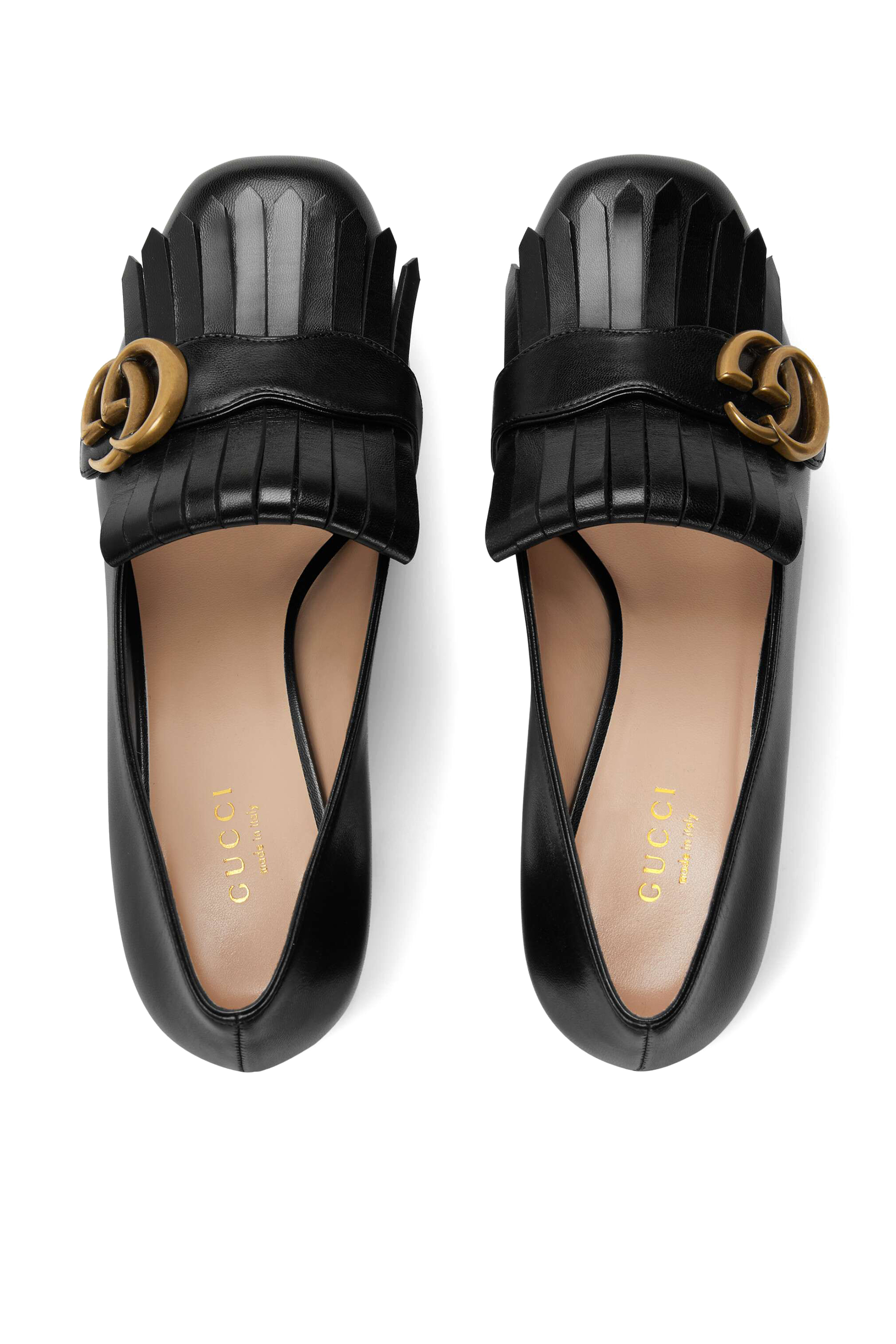 حذاء كلاسيك جلد بنعل سميك وشرابة