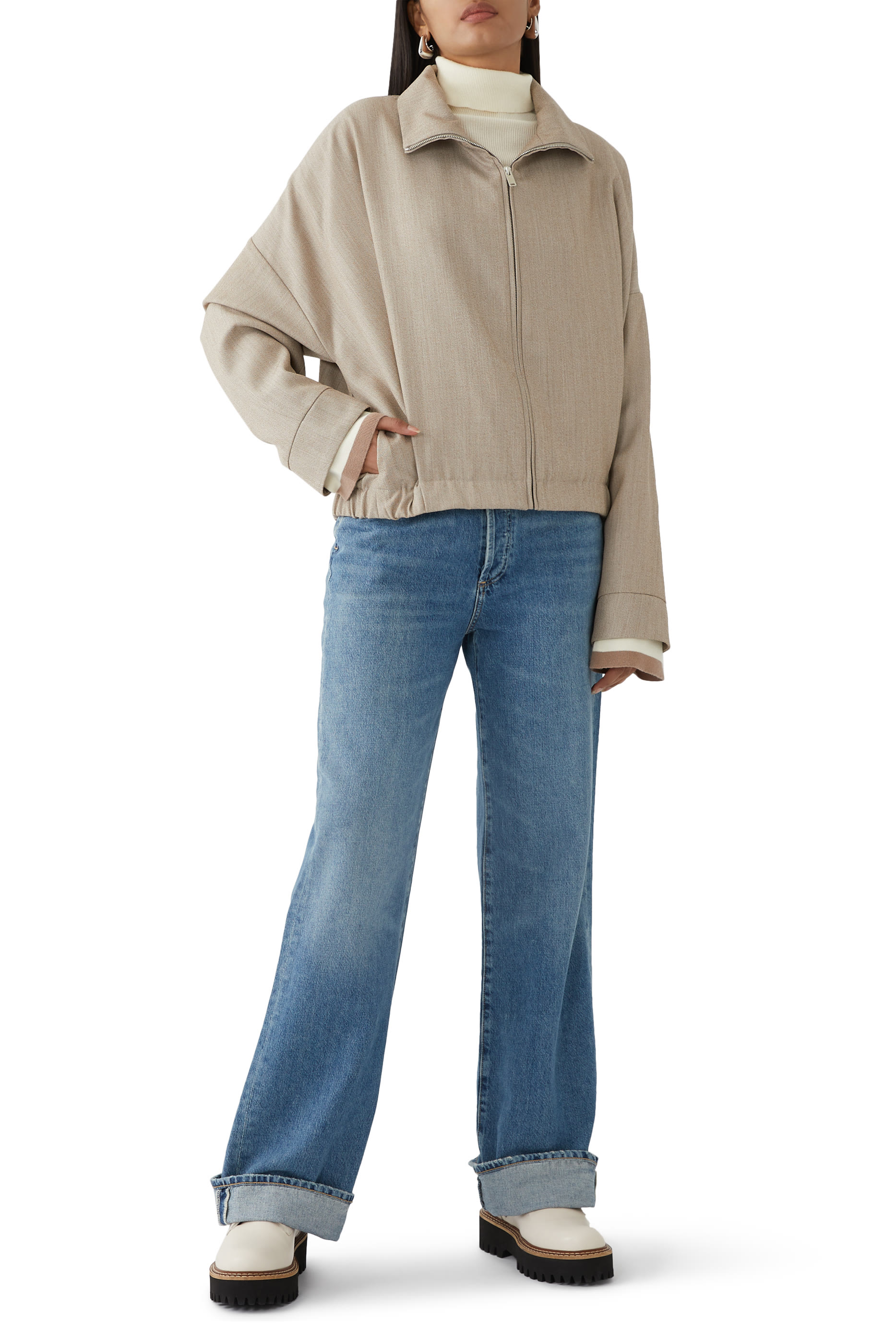 جاكيت مقاوم للريح صوف بكر