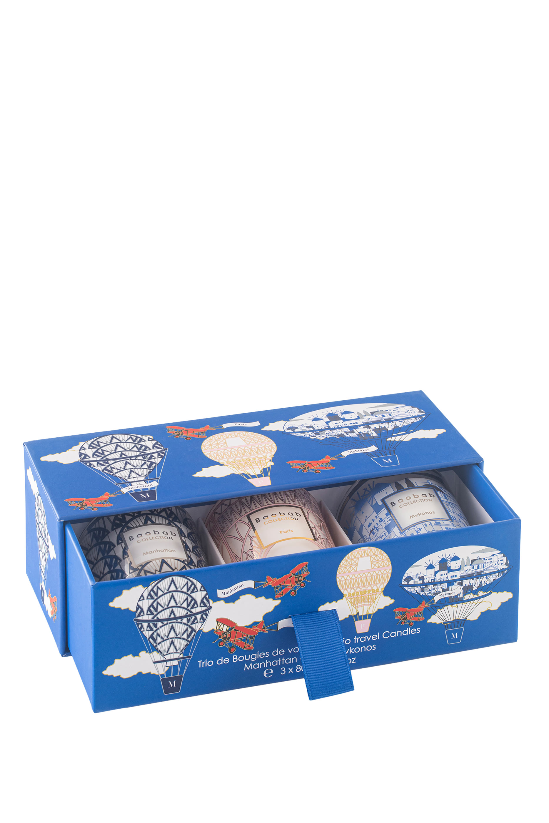 مجموعة شموع معطرة للسفر: مانهاتن-باريس-ميكونوس