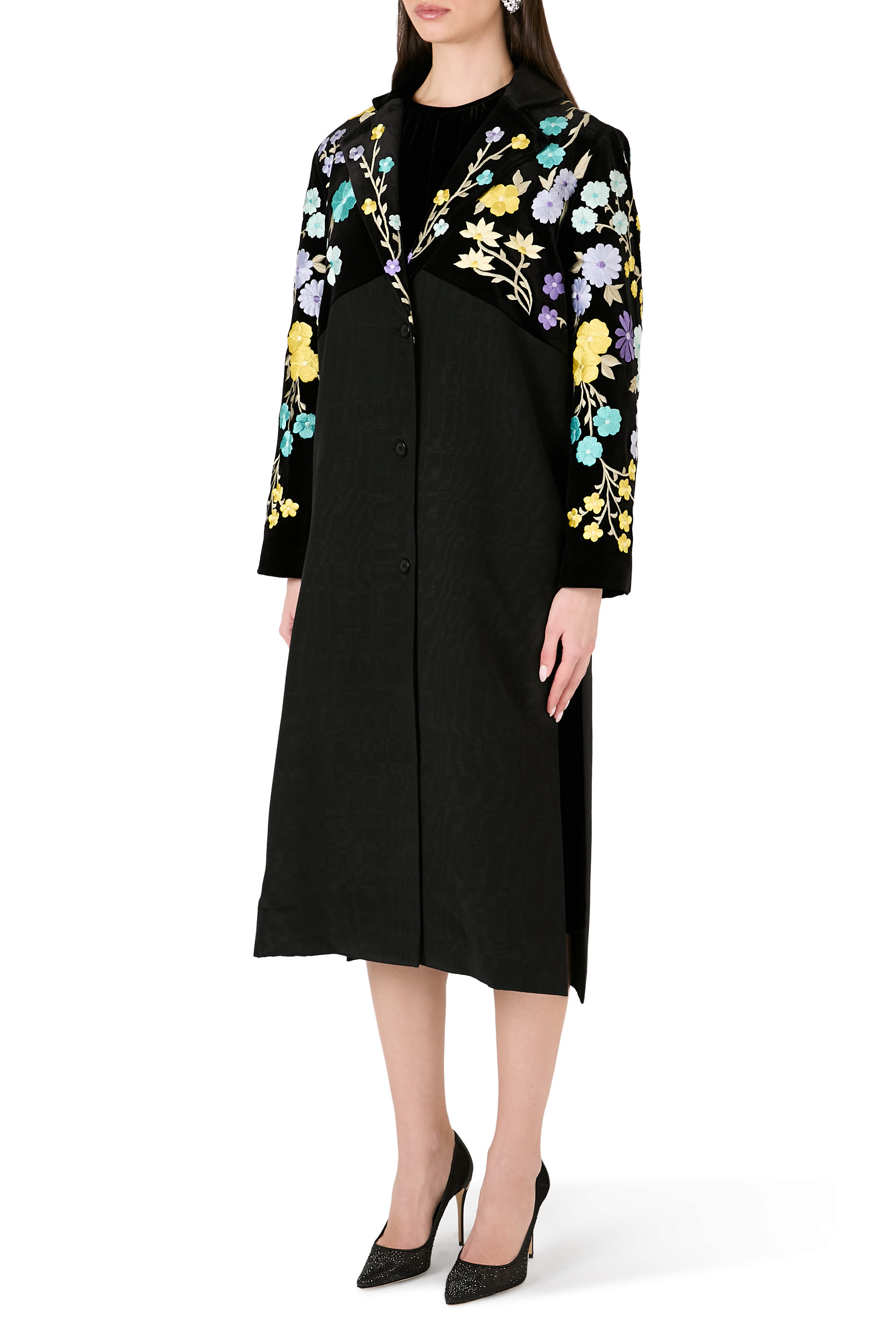 معطف بنقشة زهور