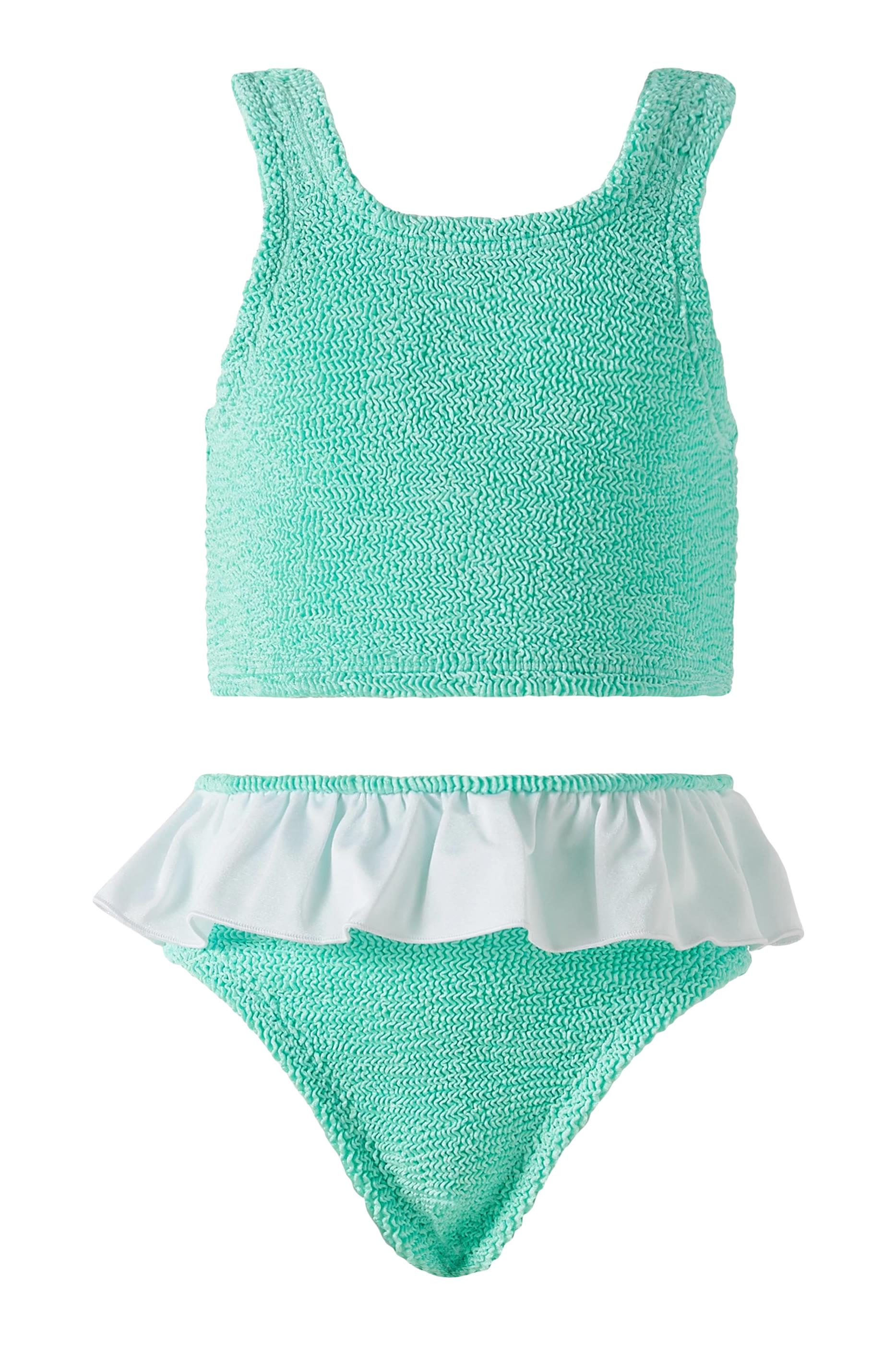 طقم بيكيني أوليف مزين بكشكش للأطفال