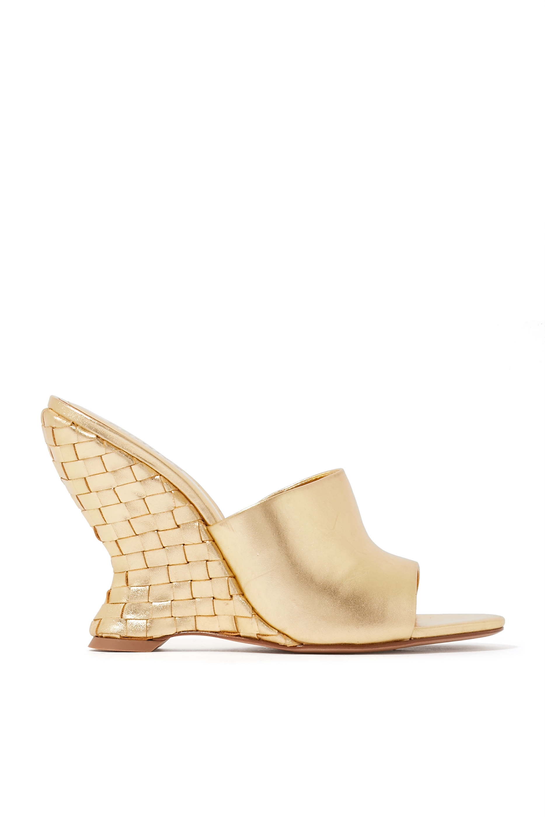 حذاء ابريل مفتوح من الخلف 110 بكعب ويدج منسوج