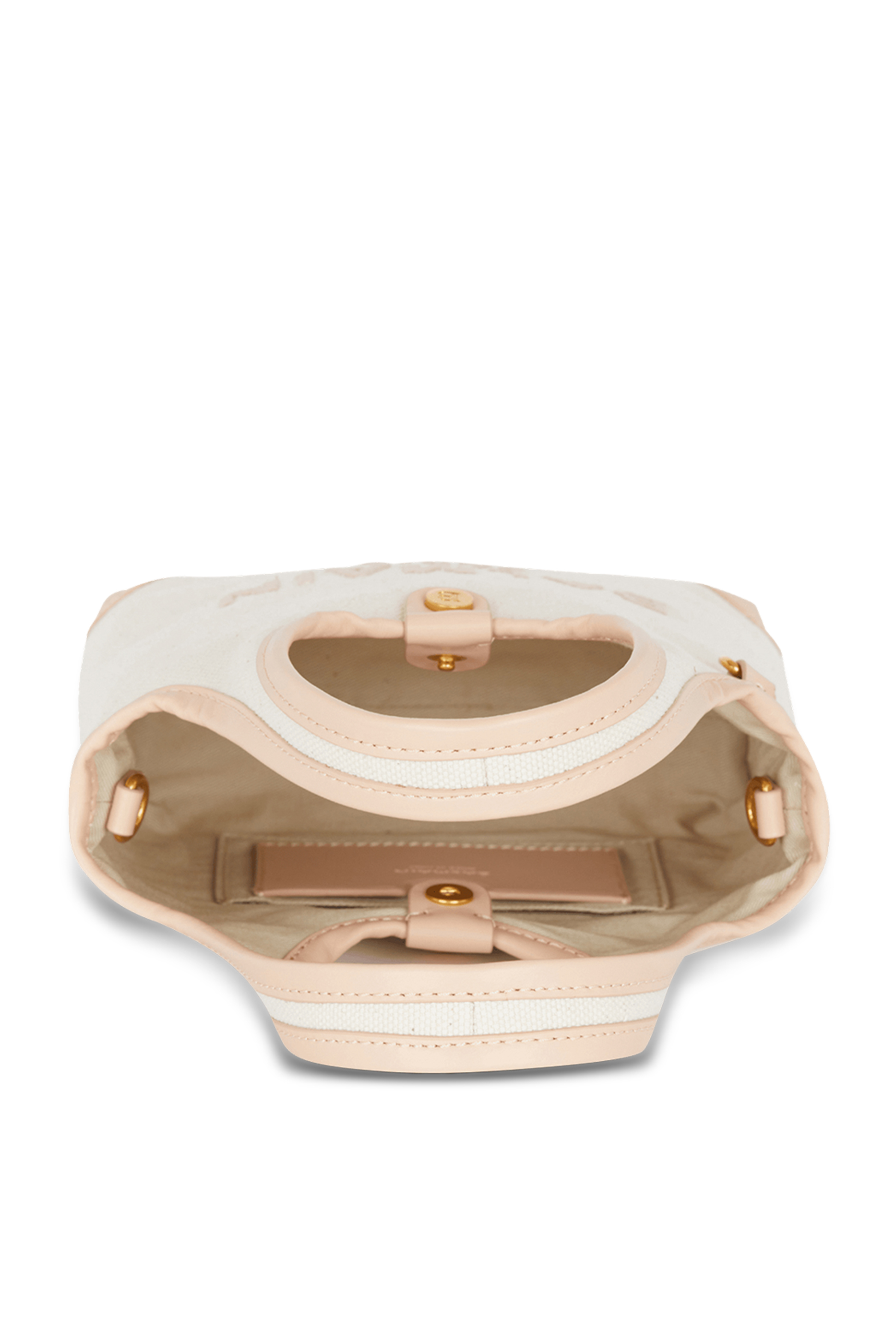 حقيبة يد بي ارمي صغيرة جلد وقماش قنب