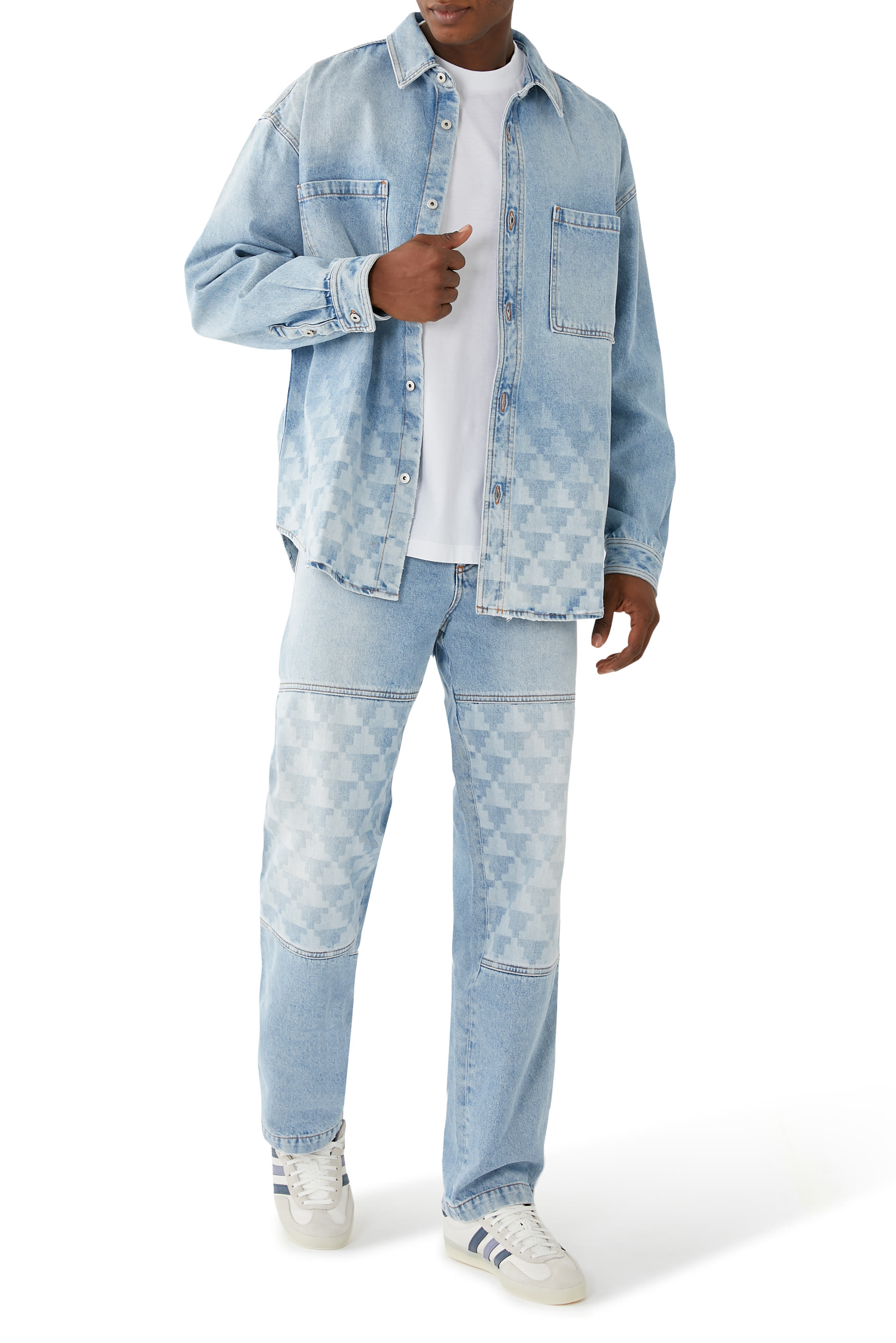 قميص بتصميم جاكيت بتصميم متقاطع بليزر