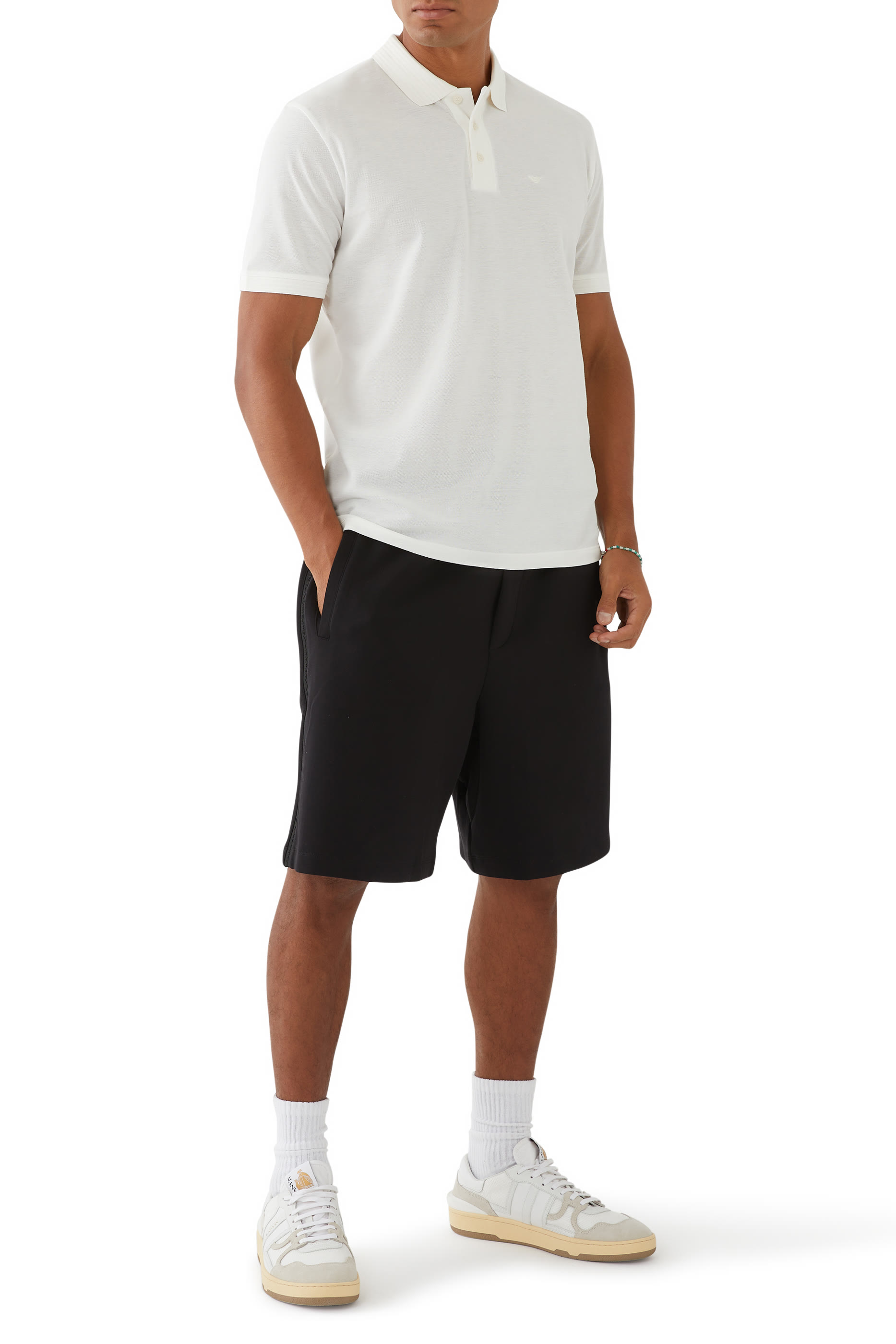 قميص بولو قطن بشعار الماركة