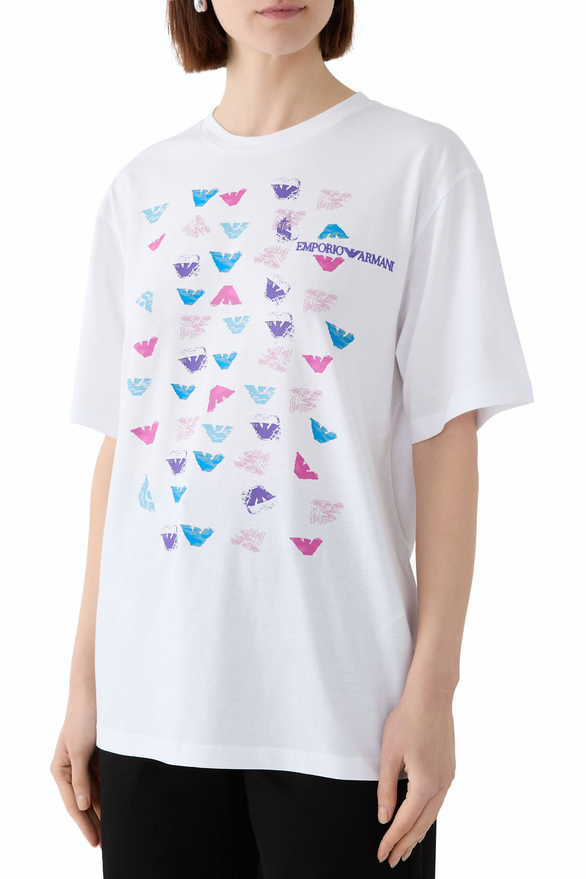 تيشيرت مزين كليا بنقشة شعار الماركة جيرسيه