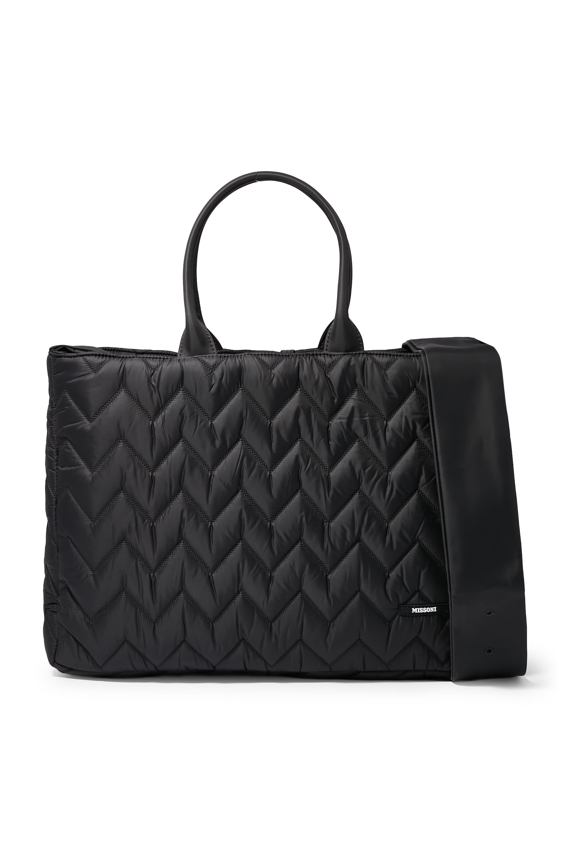 حقيبة مستلزمات أطفال بحياكة مبطنة بنقشة خطوط متعرجة شيفرون