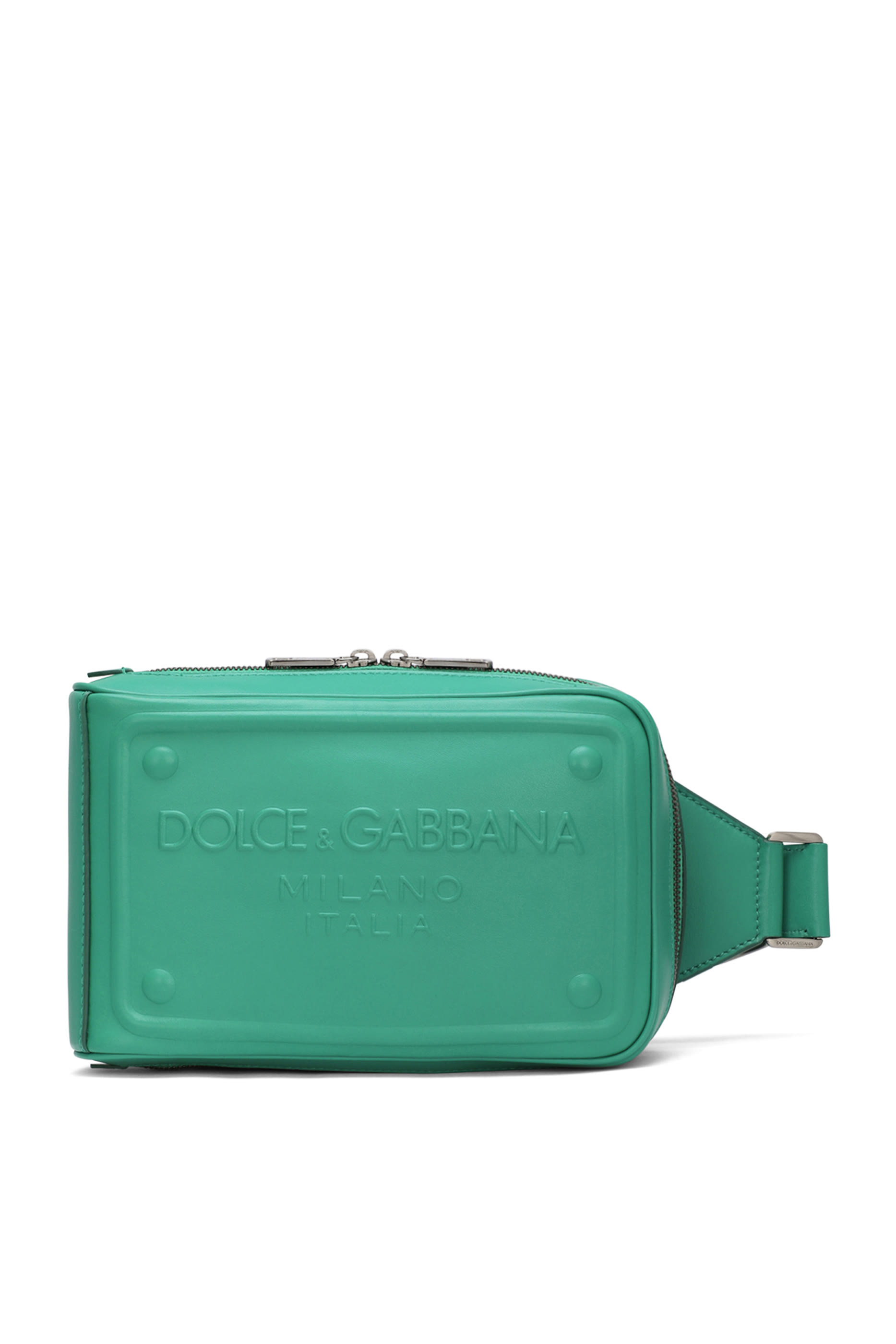 حقيبة خصر برقعة شعار الماركة جلد عجل