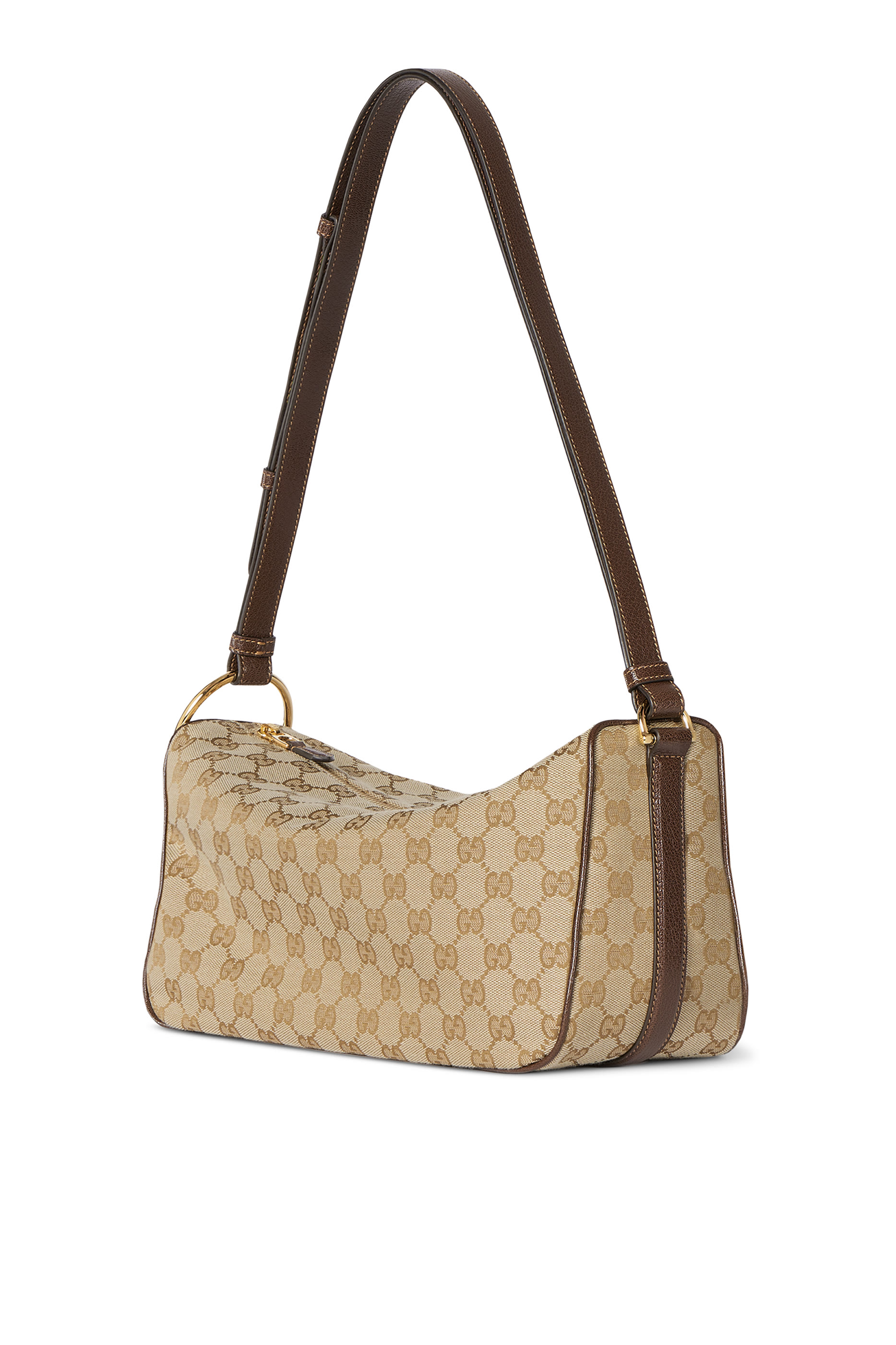 حقيبة كتف متوسطة بنصف حلية لجام حصان