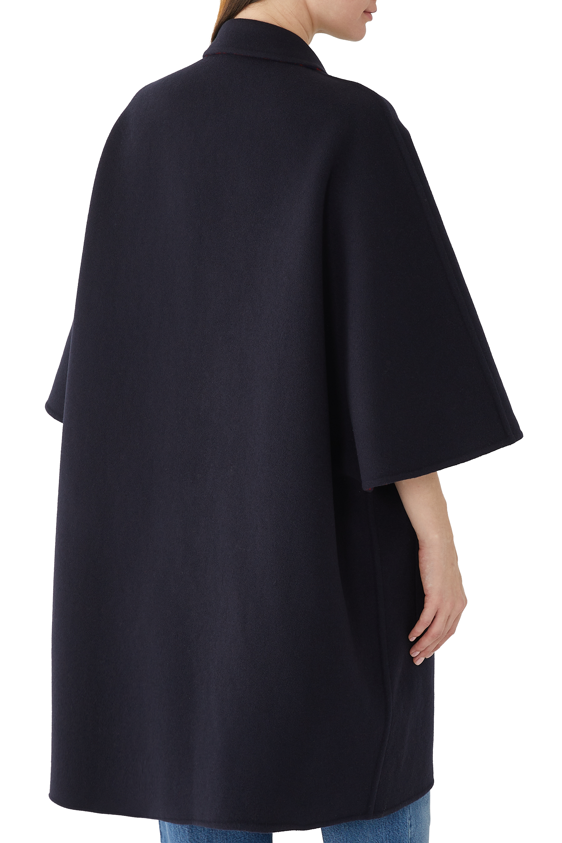 معطف بوجهين صوف حريري