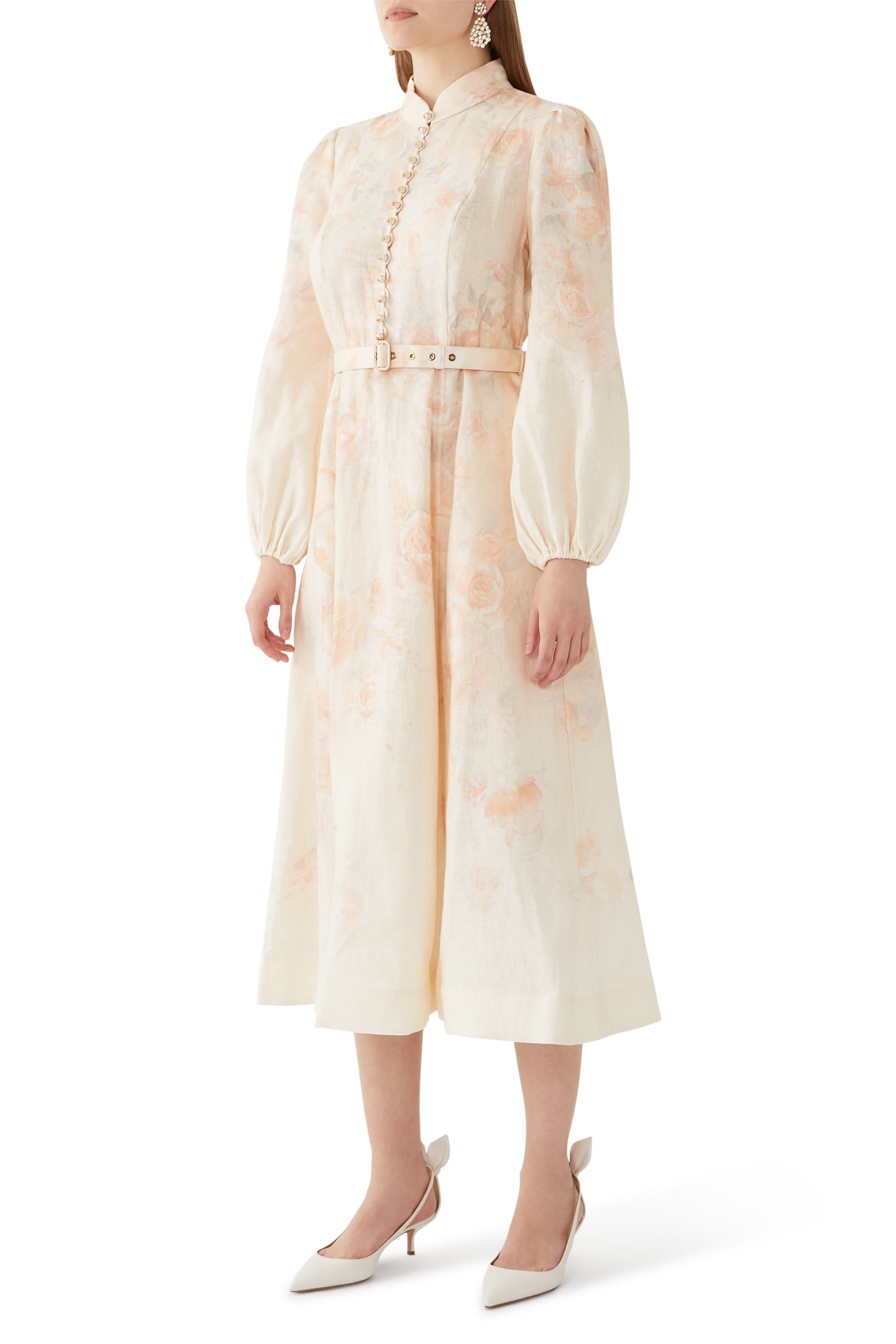 فستان كراش متوسط الطول بأزرار