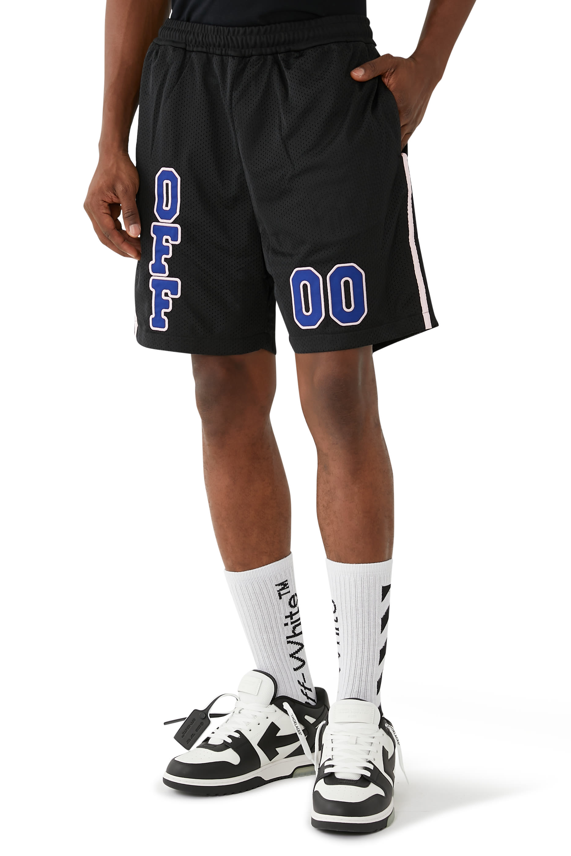 شورت باسكيت بشعار الماركة قماش شبكي