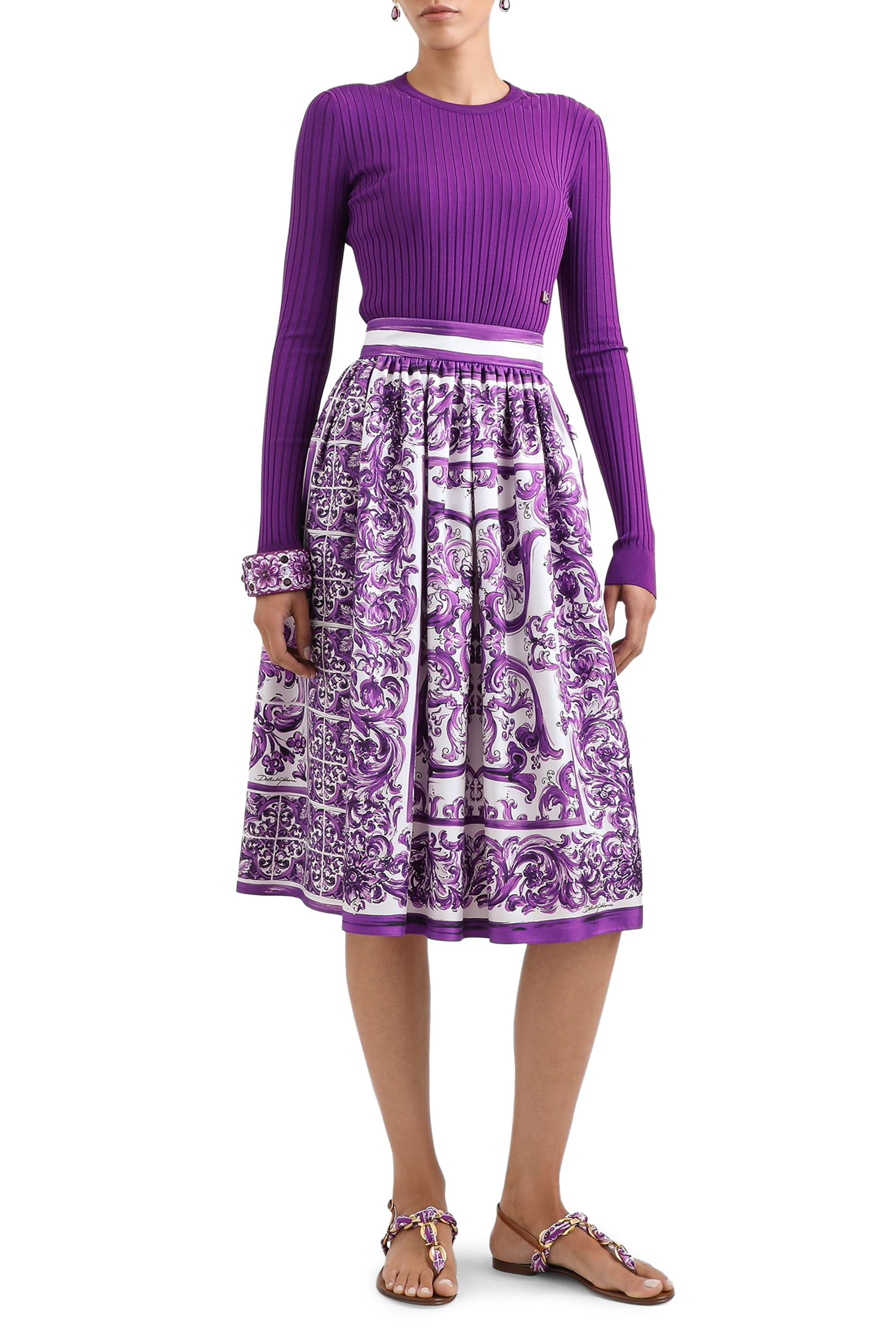 تنورة بنقشة مايوليكا تويل