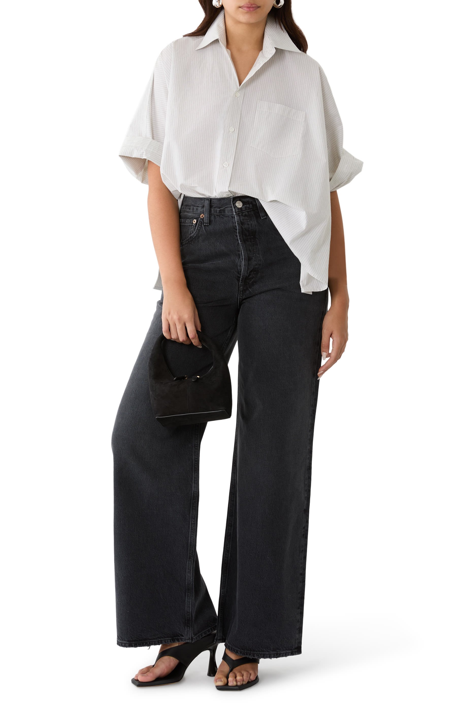 بنطال جينز فضفاض بخصر منخفض