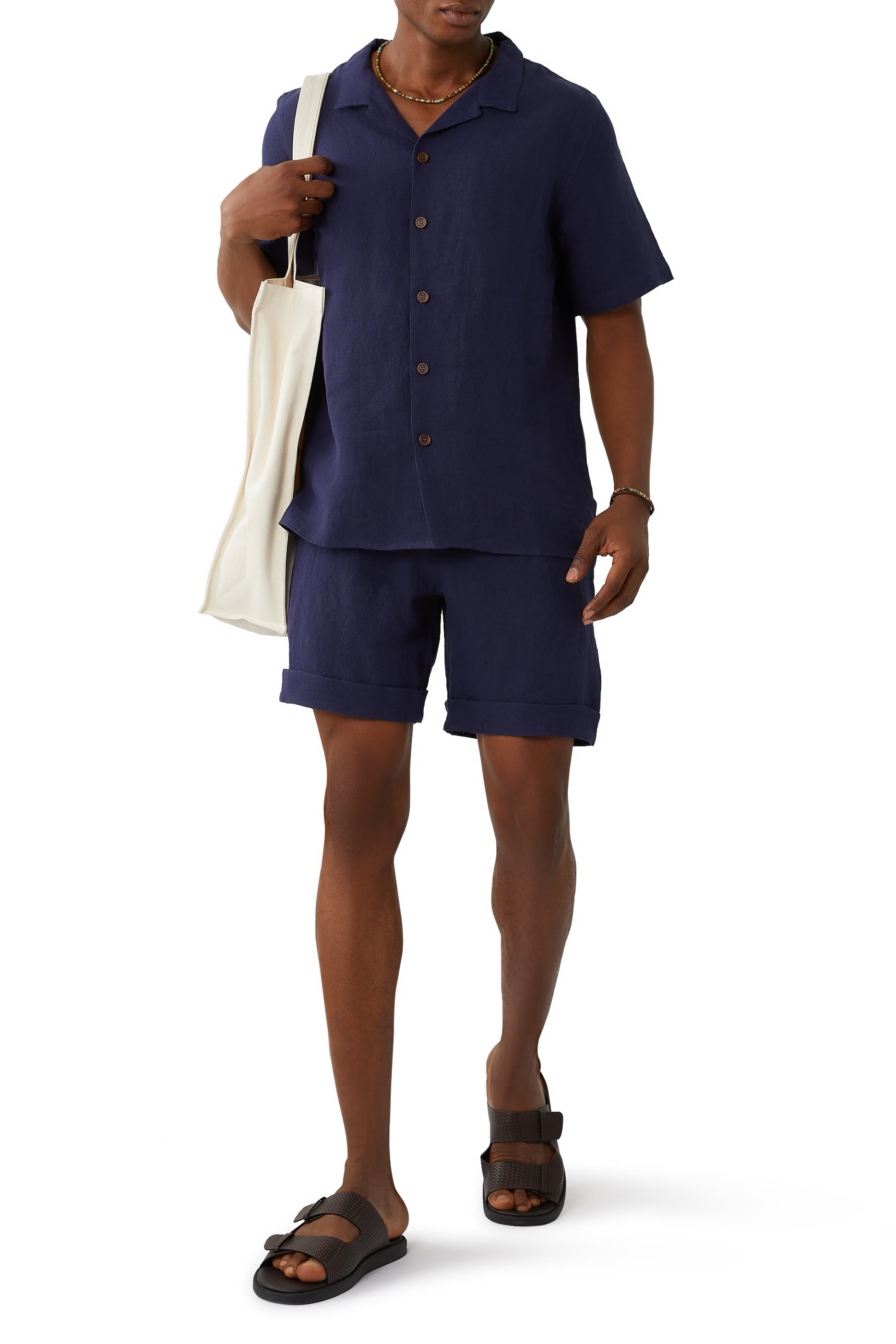 شورت برباط تضييق كتان