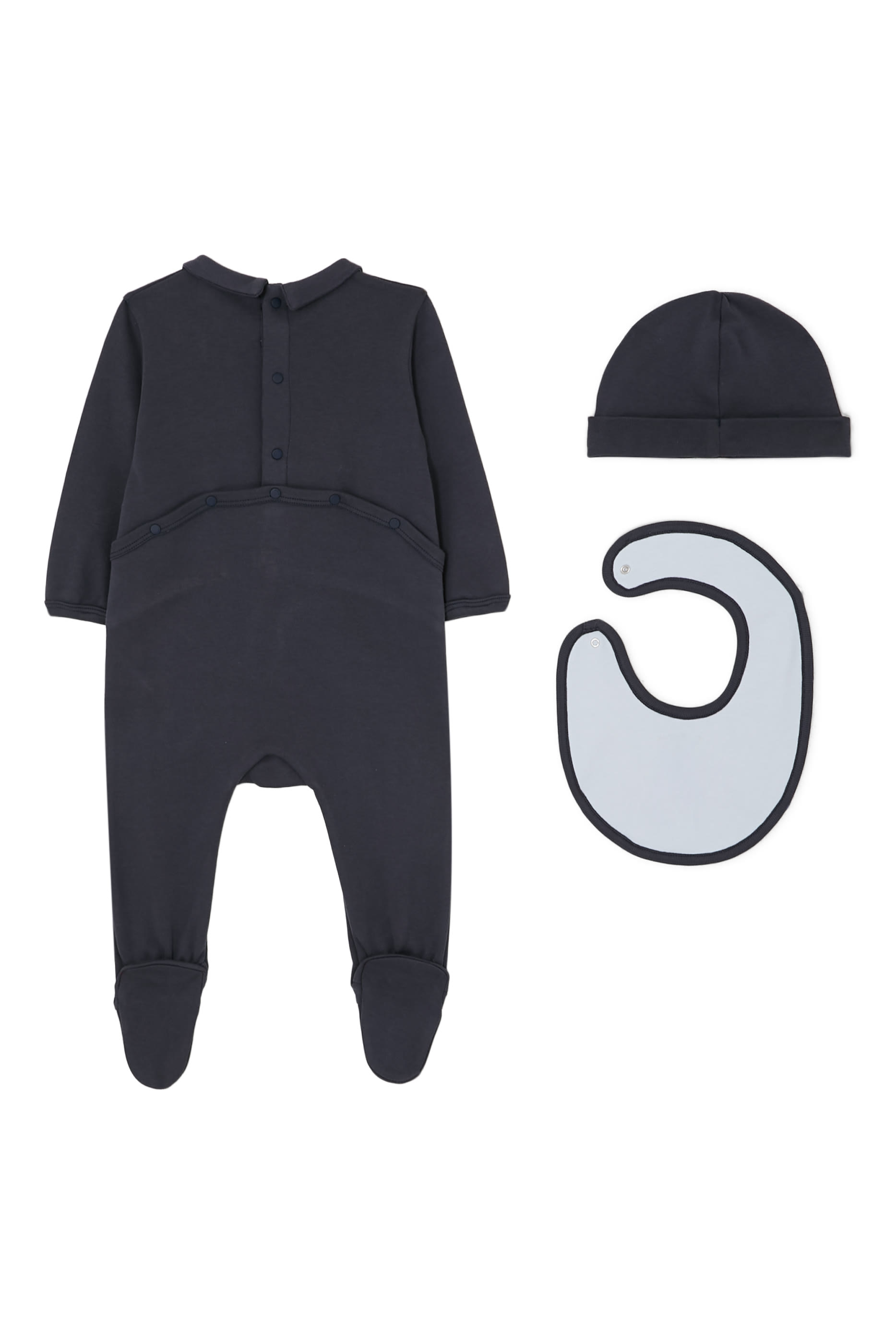 طقم لباس قطعة واحدة بتطريز شعار الماركة للأطفال