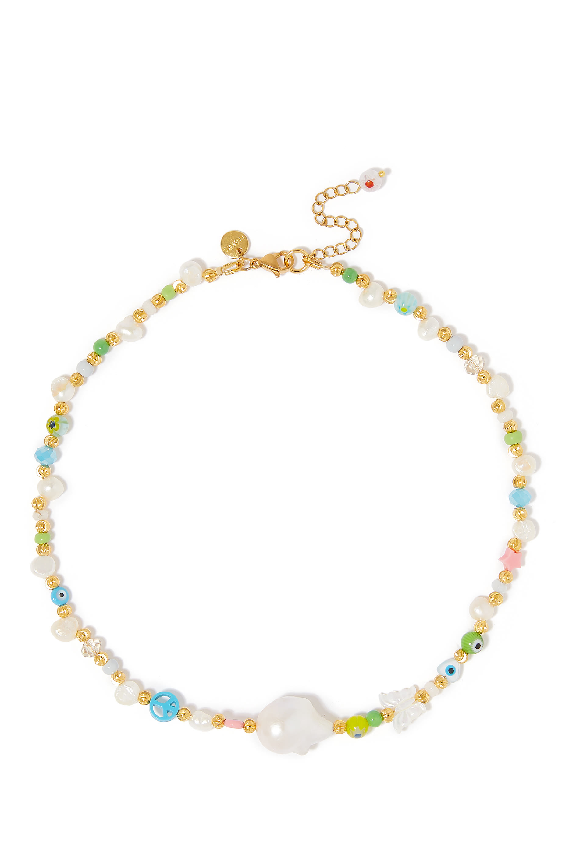 Ferris Bueller Choker, 24k Gold-Plated Beads & Fresh Water Beads