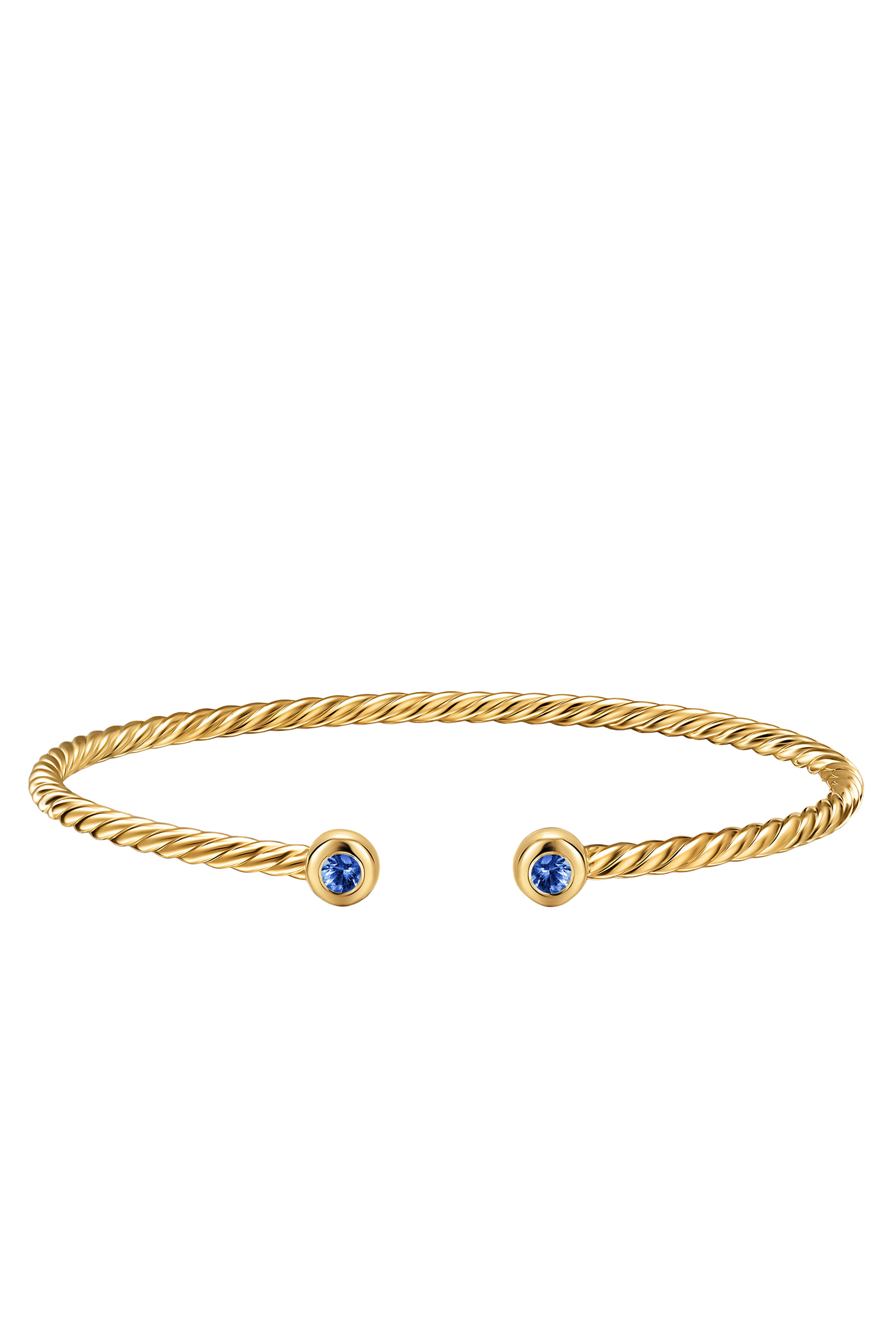 Micro Cablespira&reg; Flex Round Bracelet, 18k Yellow Gold & Sapphire