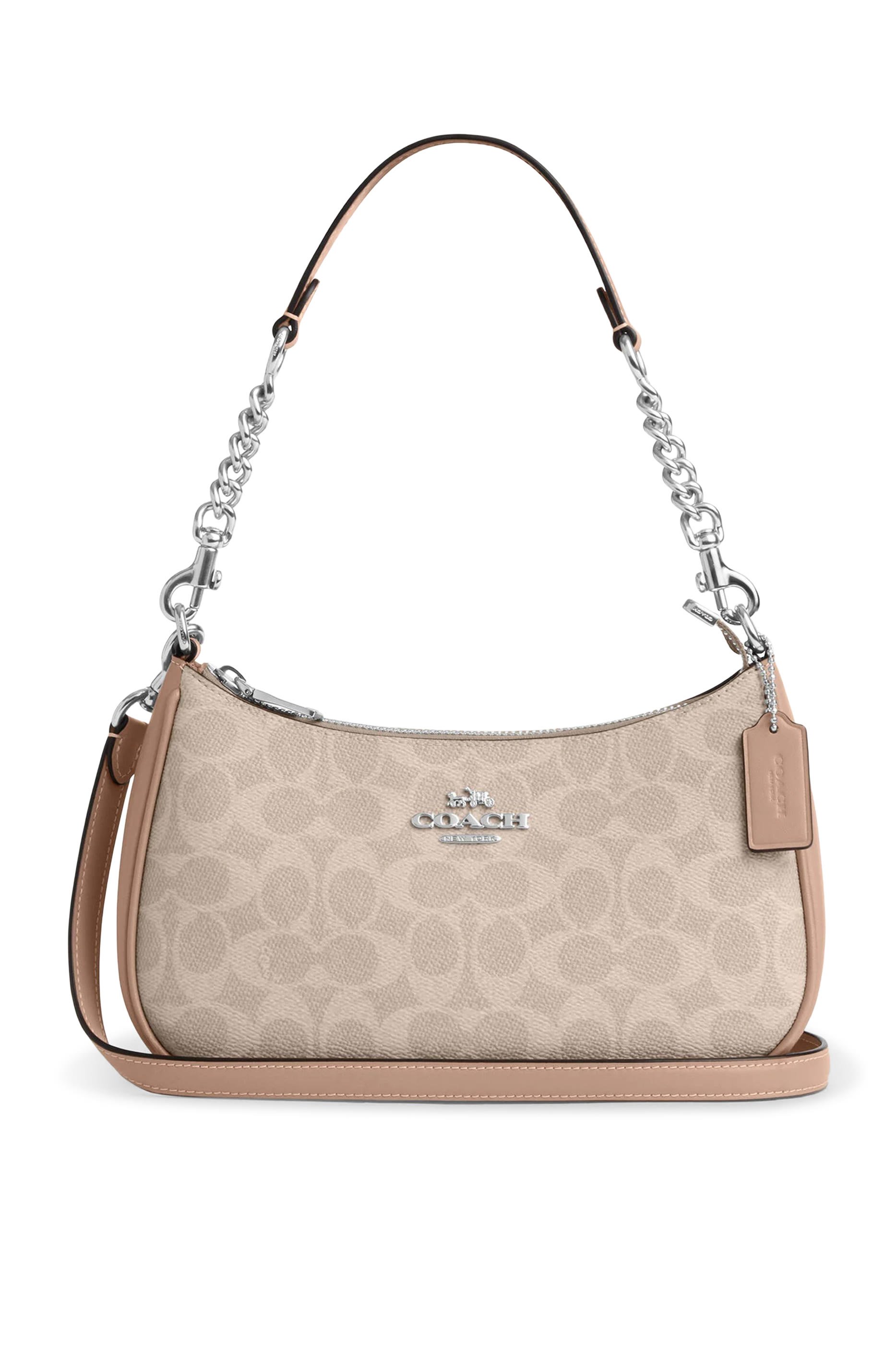 حقيبة كروس بودي تيري صغيرة قماش قنب محفور بشعار الماركة