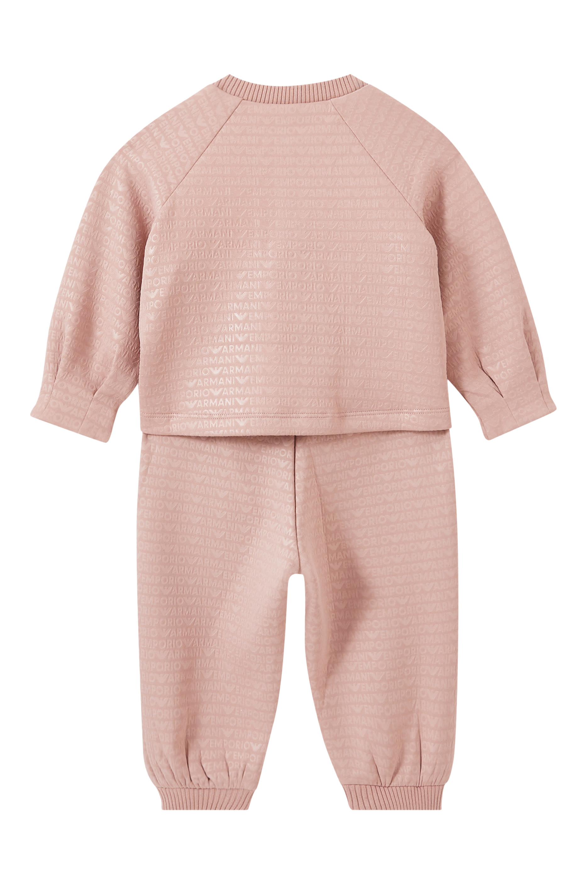 بدلة رياضية مع سترة بسحاب بشعار الماركة بالكامل