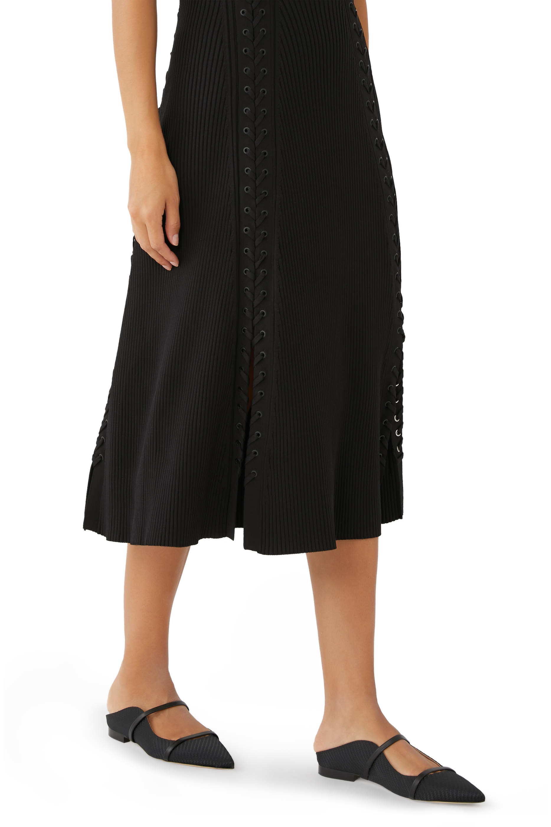 حذاء مورين بكعب مسطح ستان نسوج