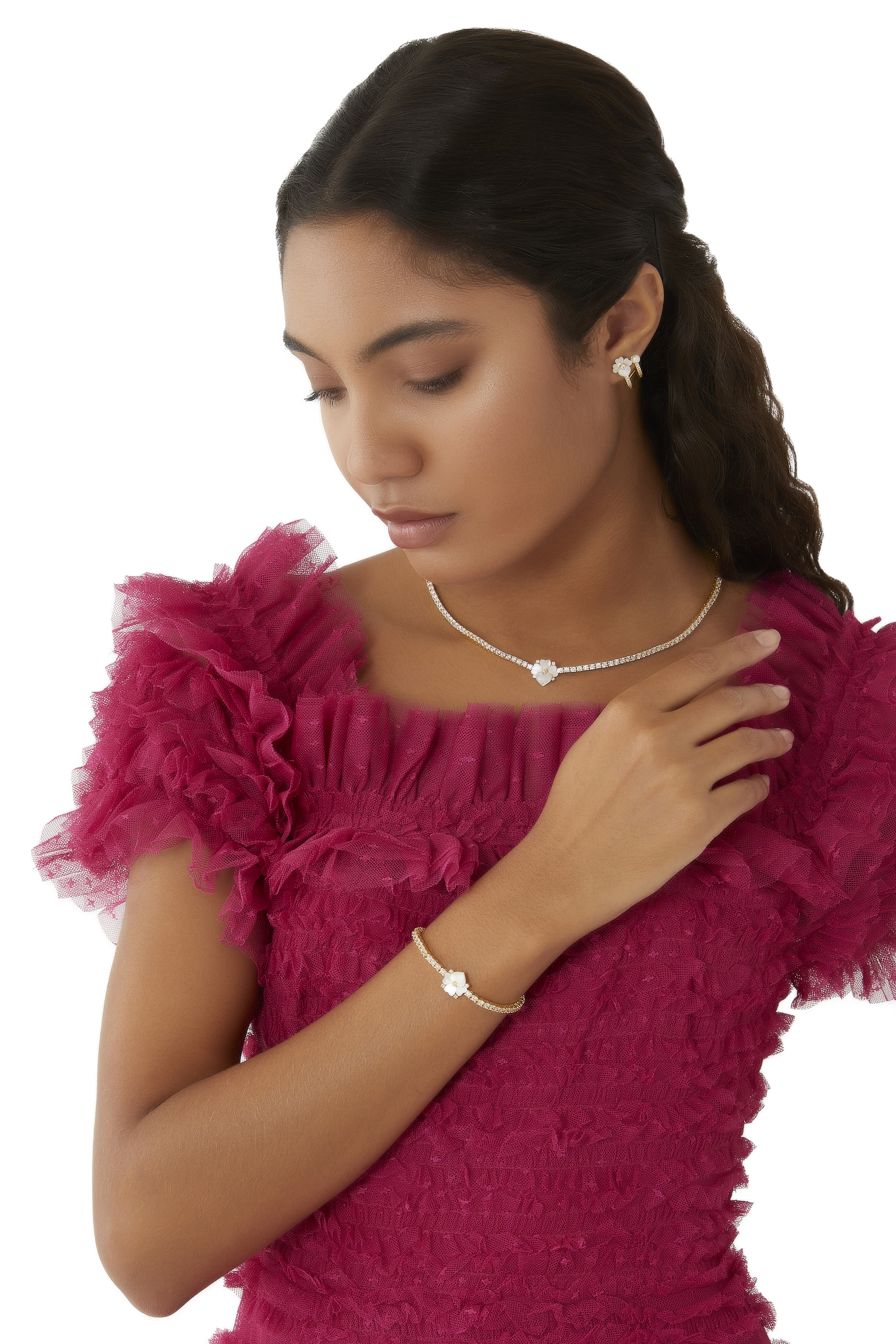 أقراط هاجي مزدوجة بريشس بانسي