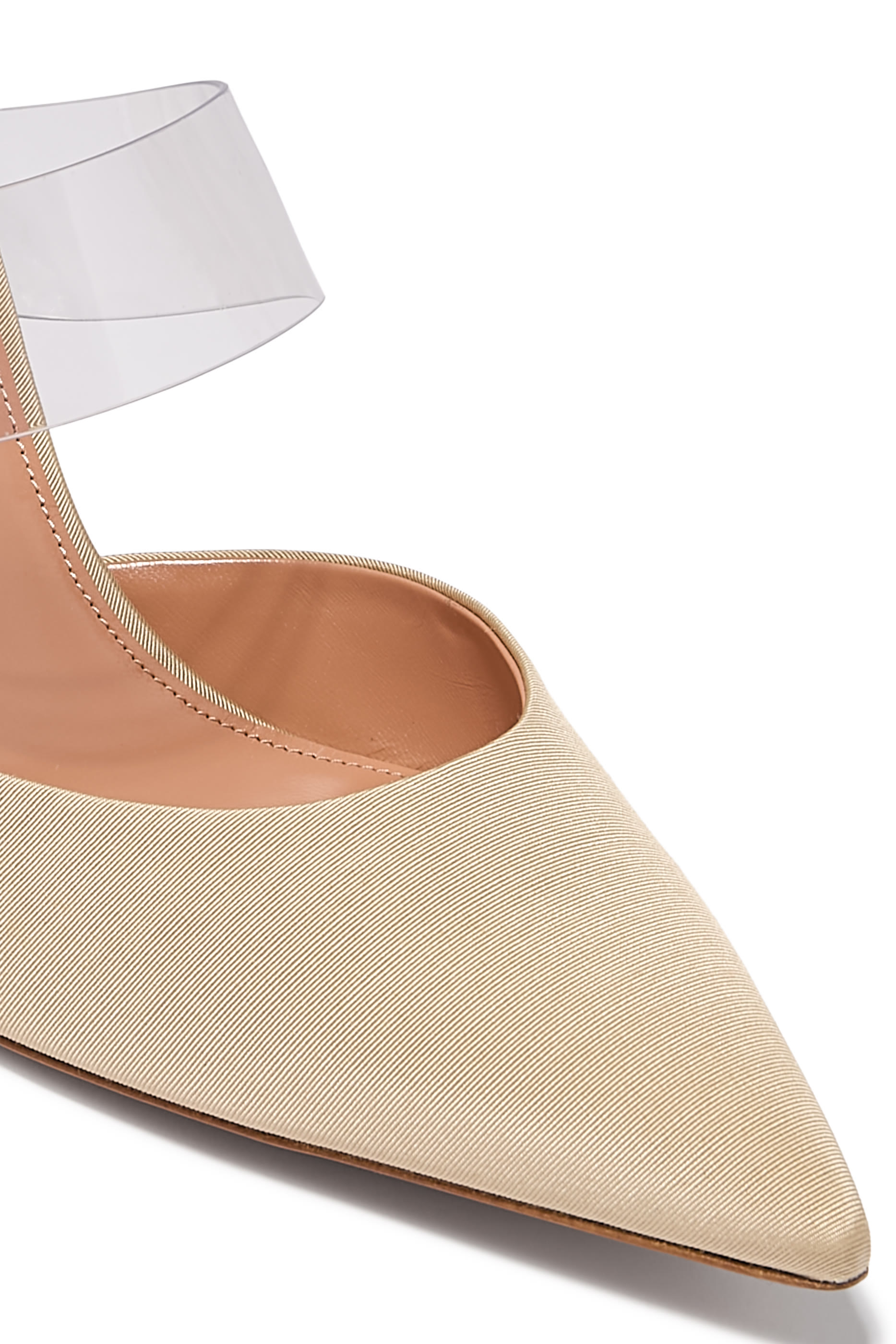 حذاء 75 مفتوح من الخلف مزين بكريستال دائري