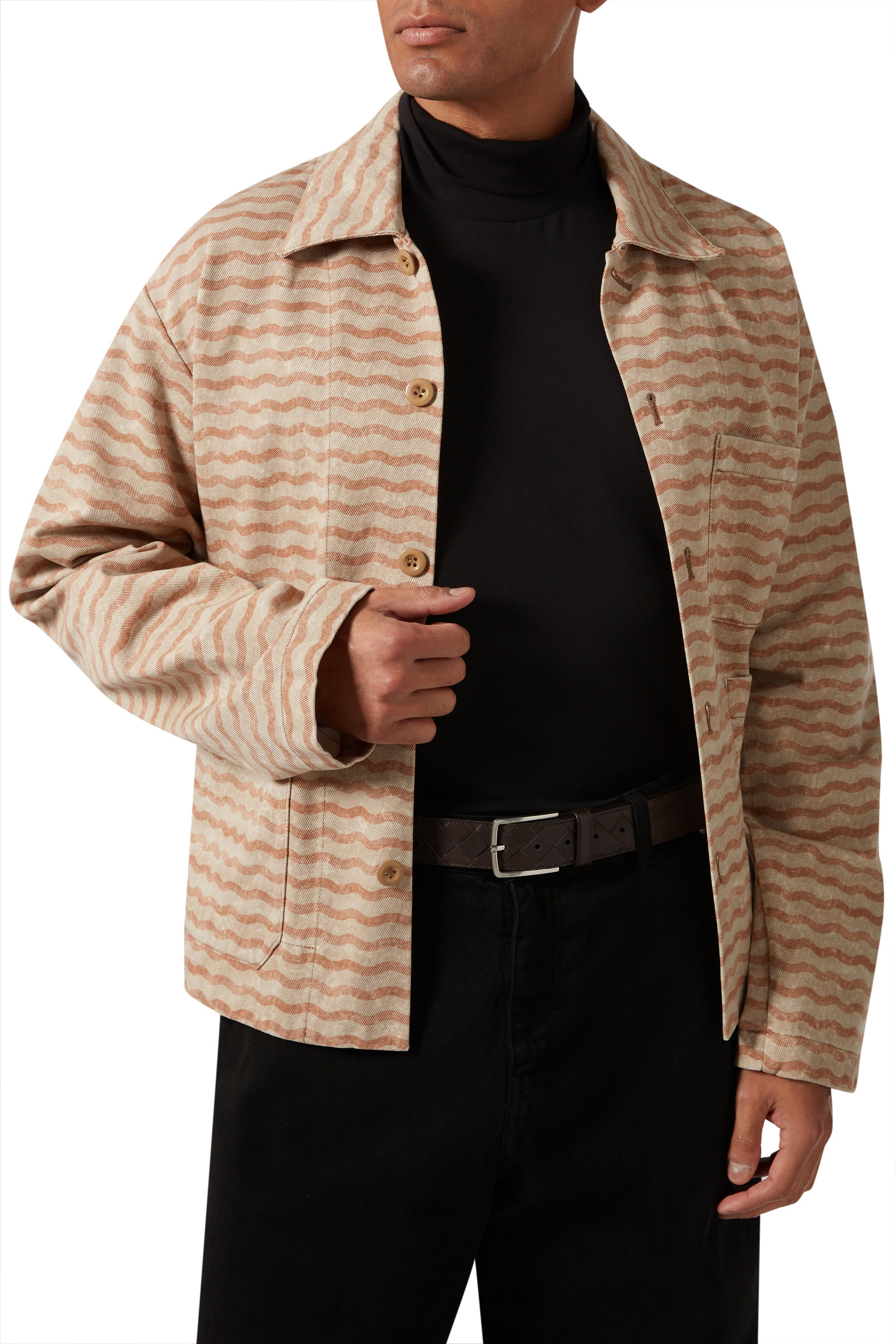 حزام جلد بتصميم مجدول