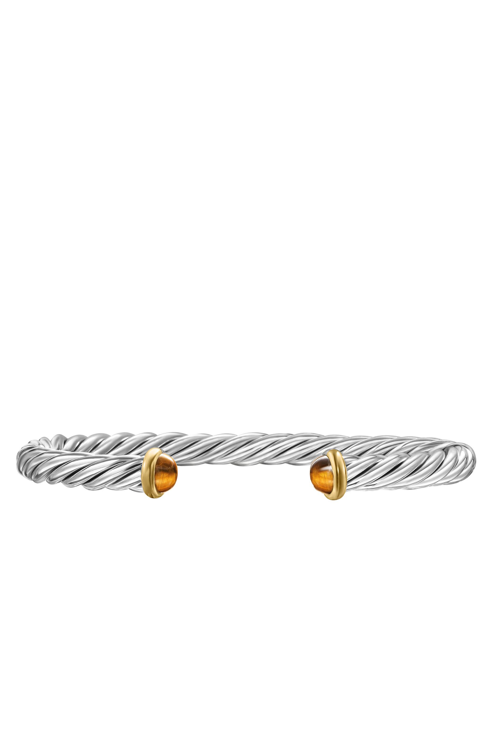 سوار مجدول مرصع بحجر عين النمر فضة إسترلينية 