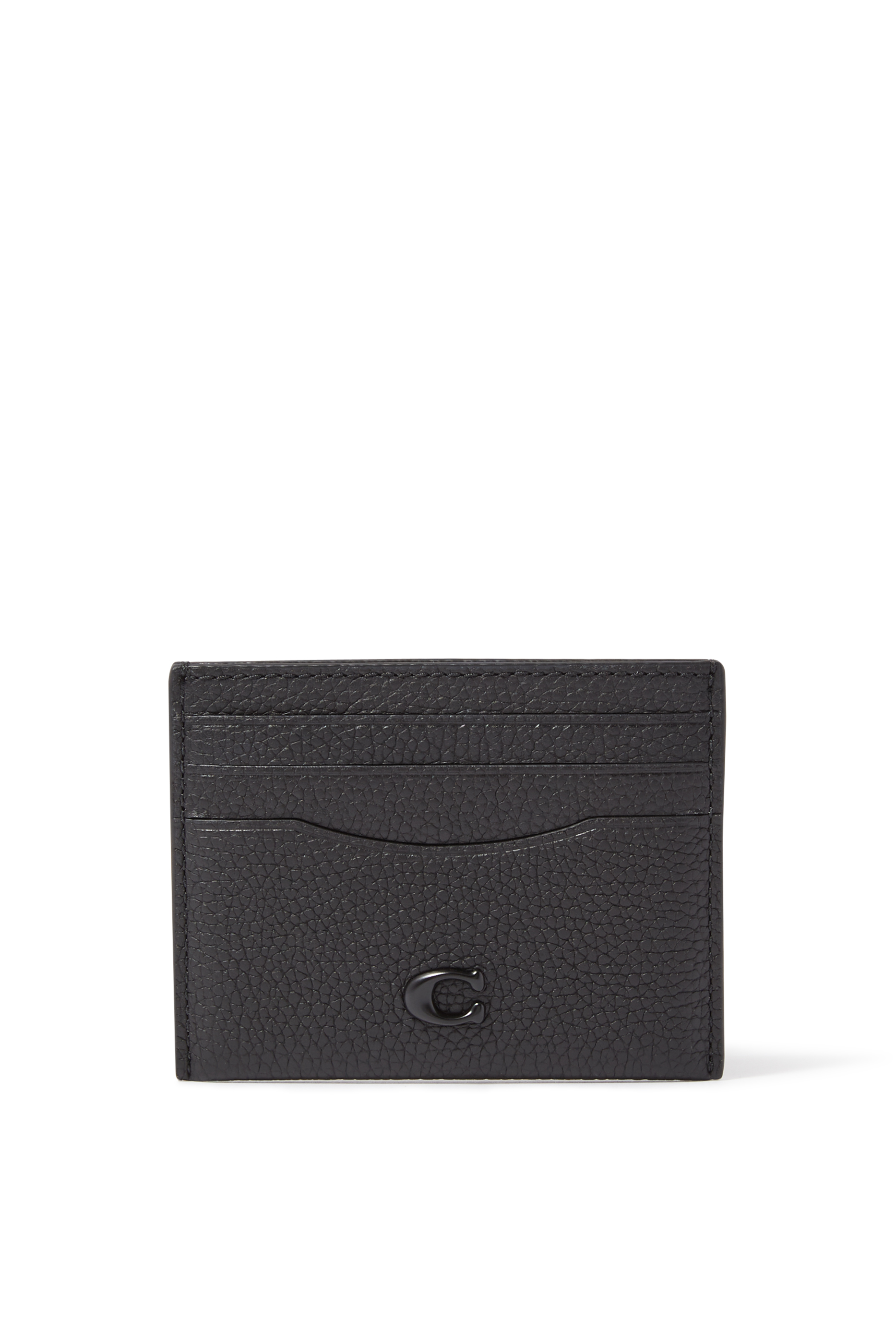 حافظة بطاقات بتصميم رفيع منحوت بشعار الماركة