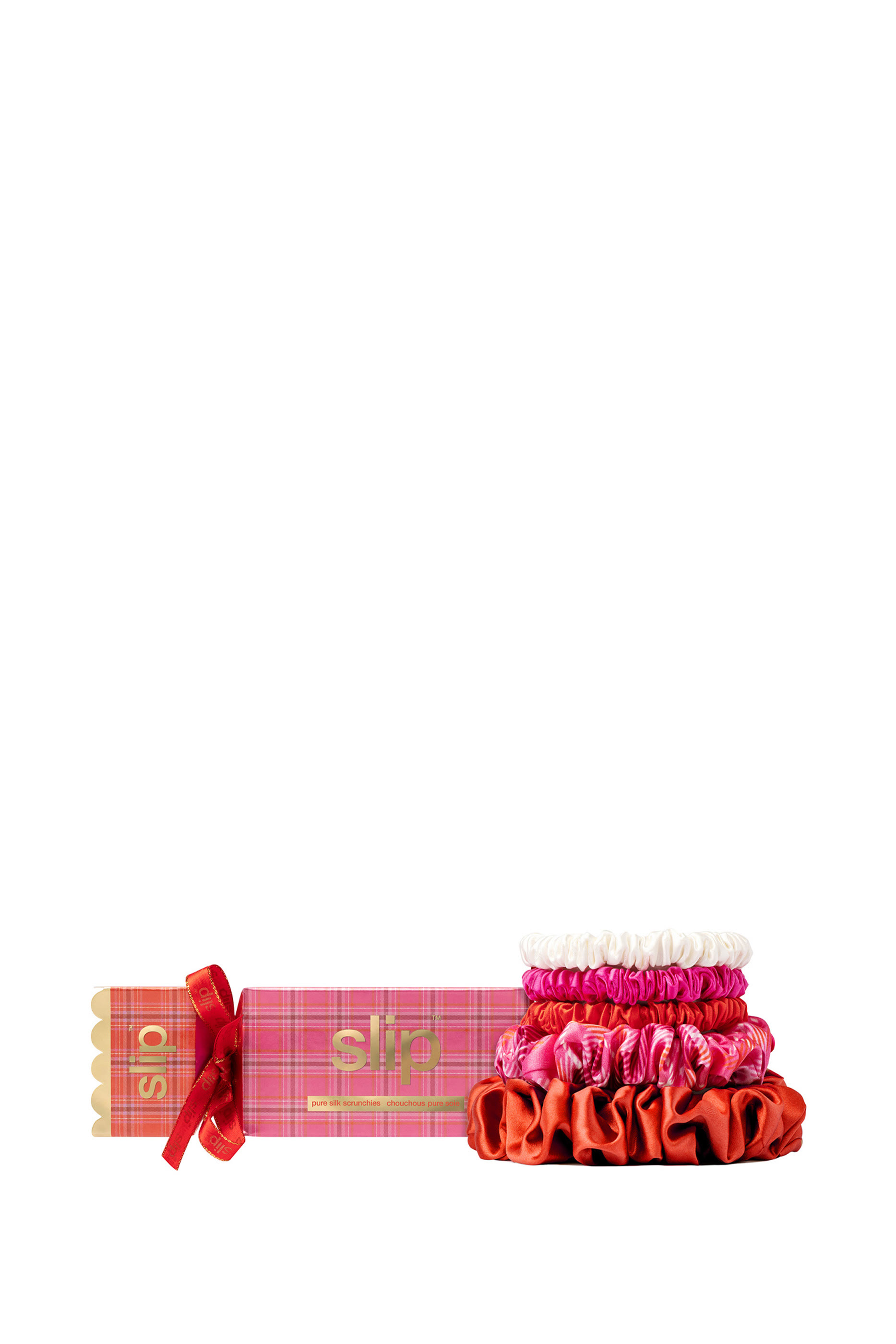 طقم ربطات شعر كراكر بلون قرمزي