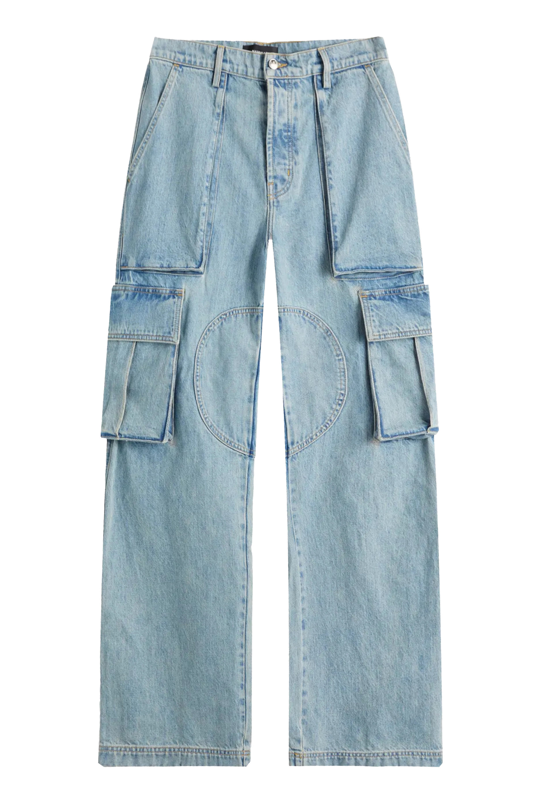 بنطال كارجو دنيم بشعار الماركة