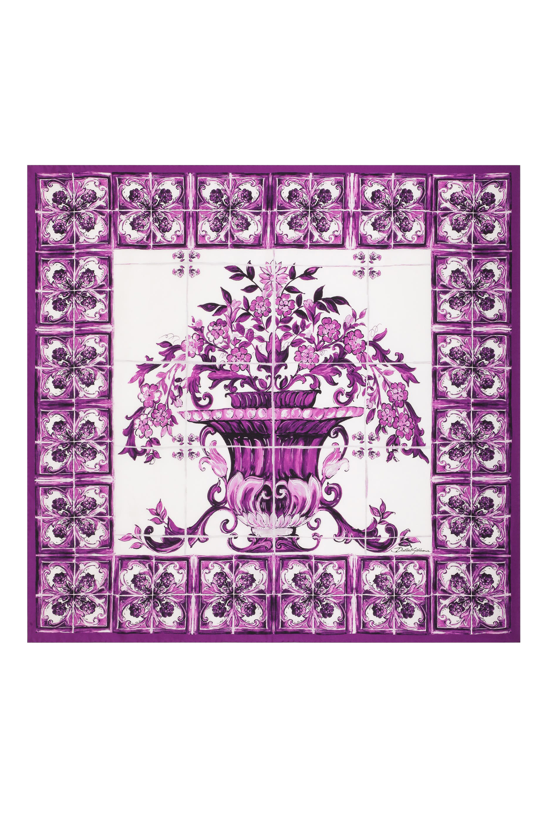 وشاح فولار بطبعة مايولكا حرير تويل