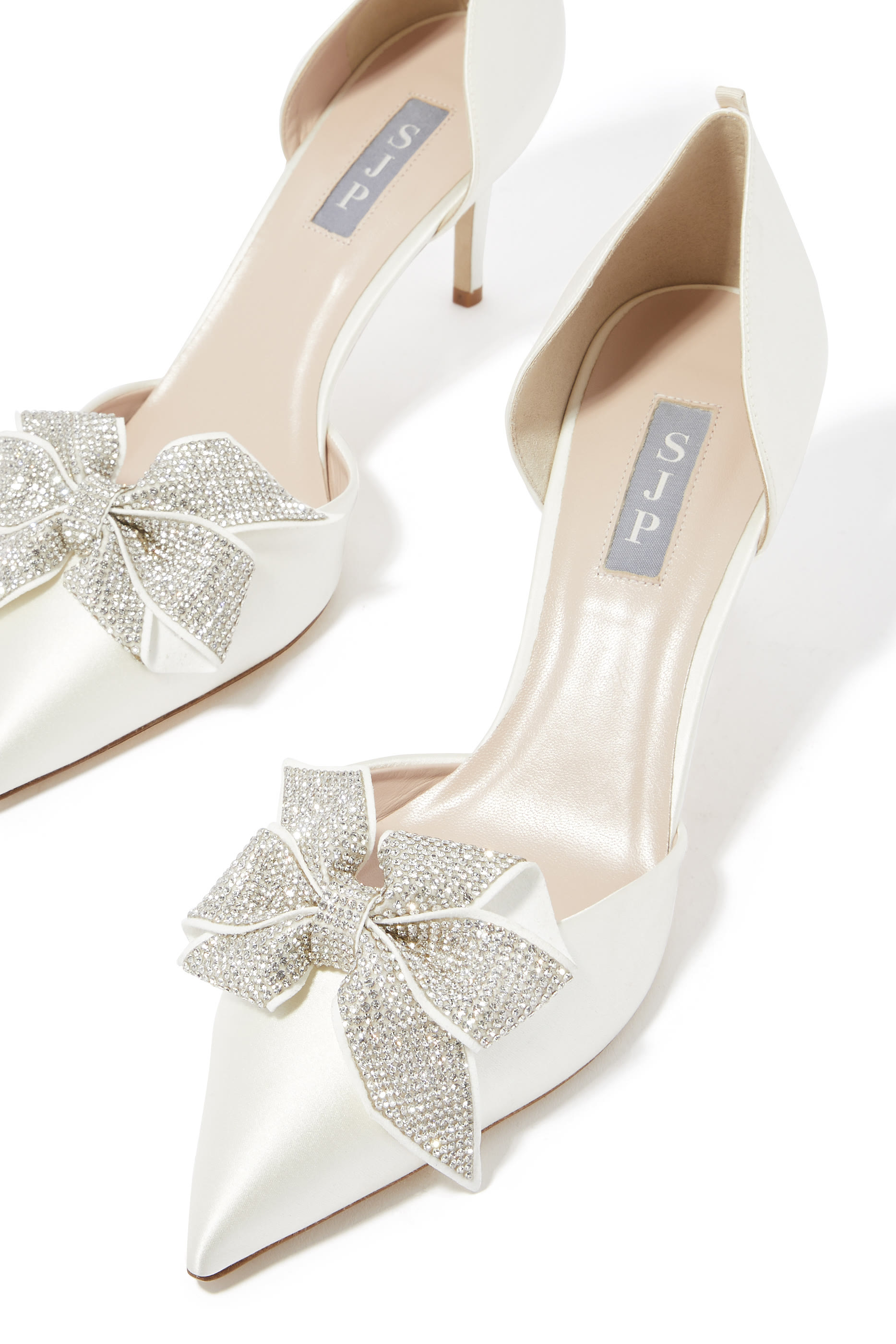 حذاء كلاسيكي اليس 70 بربطة فيونكة مرصعة بالكريستال ستان