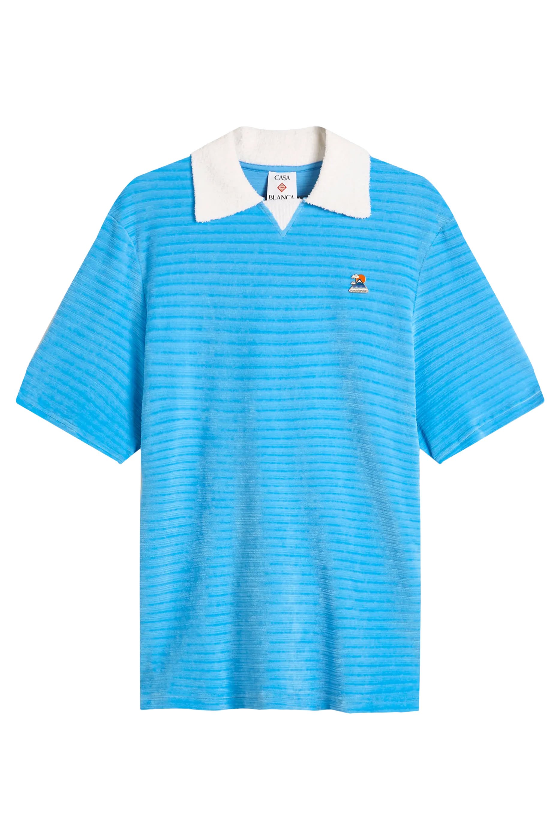 قميص بولو بأكمام قصيرة مخمل